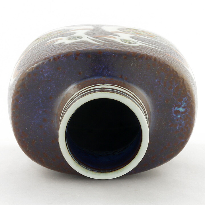 ニルス・ソーソン  Bacaシリーズ  茶色/ベージュのベース  レリーフ装飾  13cm  1965年  #908-3209