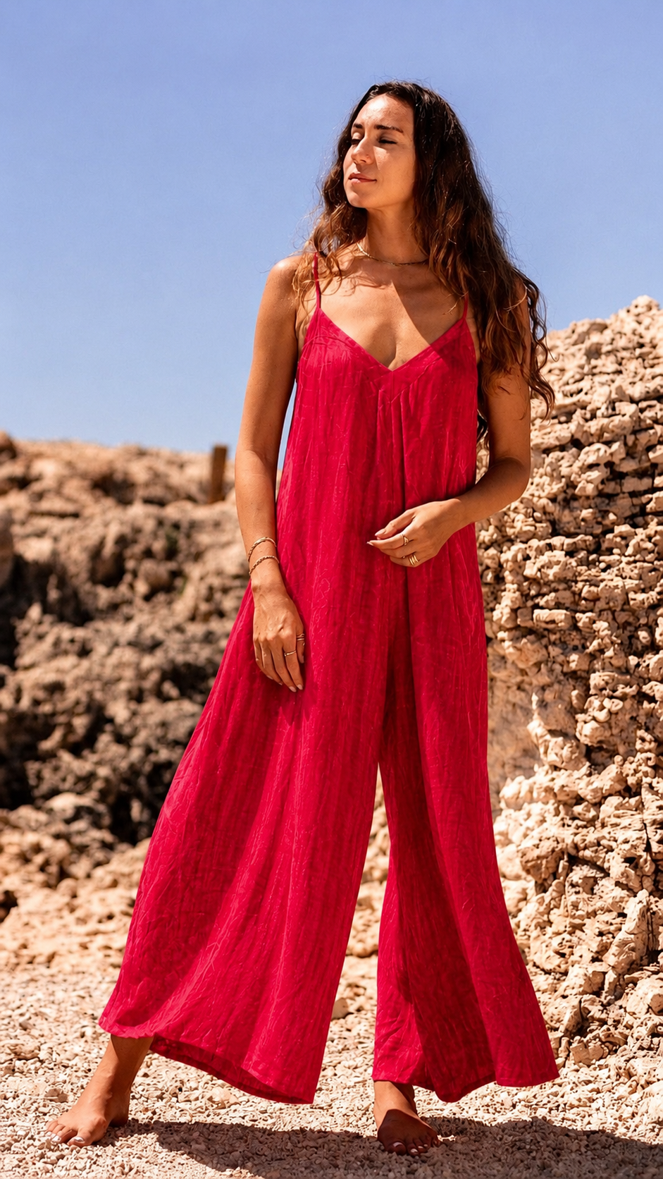 Jumpsuit - Mykonos - tie dye red