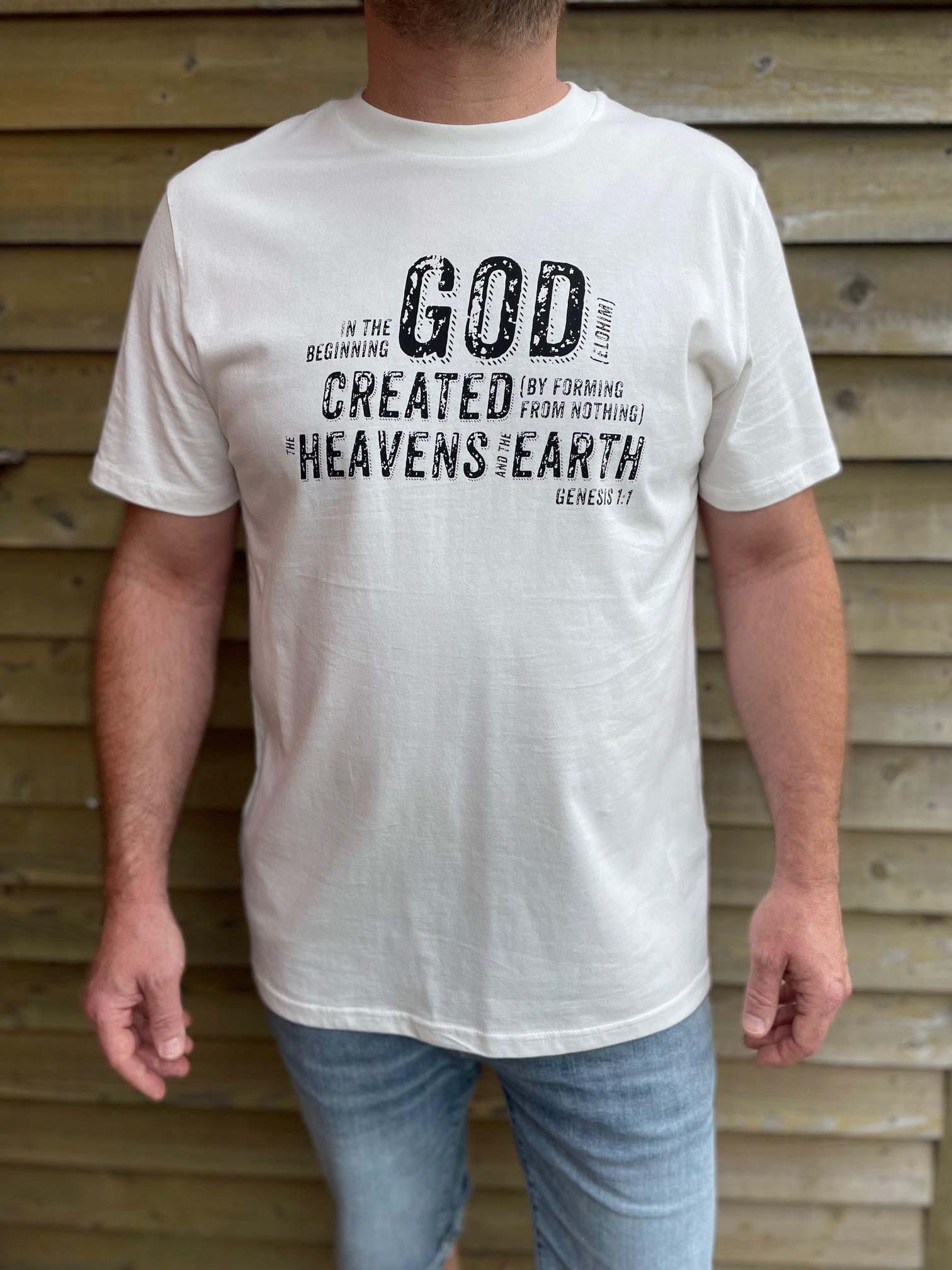 T-SHIRT - God created - Off white