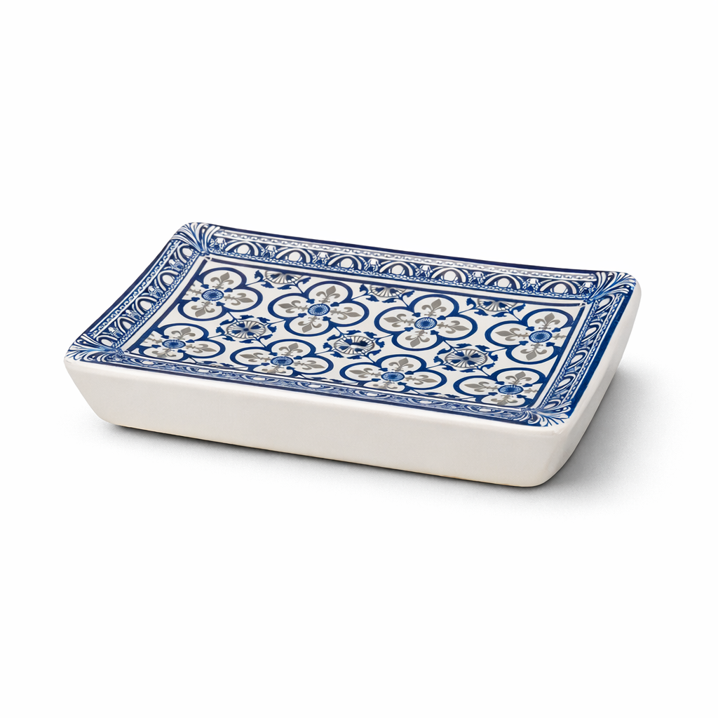 Terra Midi Tvålfat Provence Porslin Rektangel Mosaik Blå
