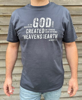 T-SHIRT - God created - India Ink Grey