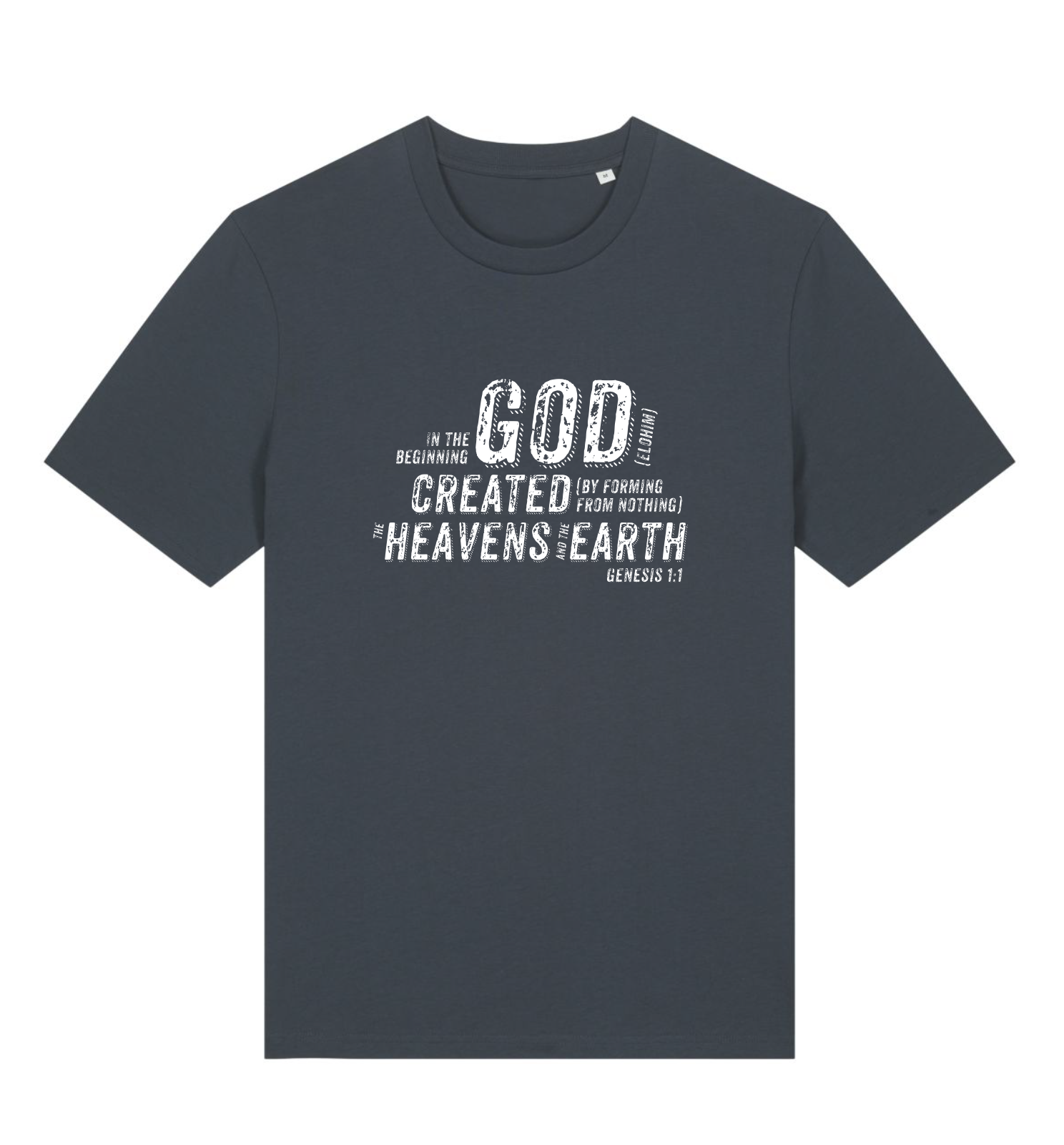 T-SHIRT - God created - India Ink Grey