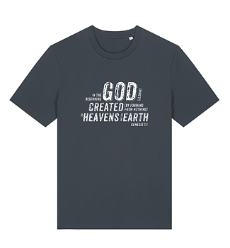 T-SHIRT - God created - India Ink Grey