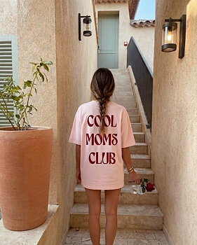 T-shirt Cool Moms pink/burgundy