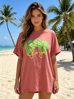 T-shirt Love coral