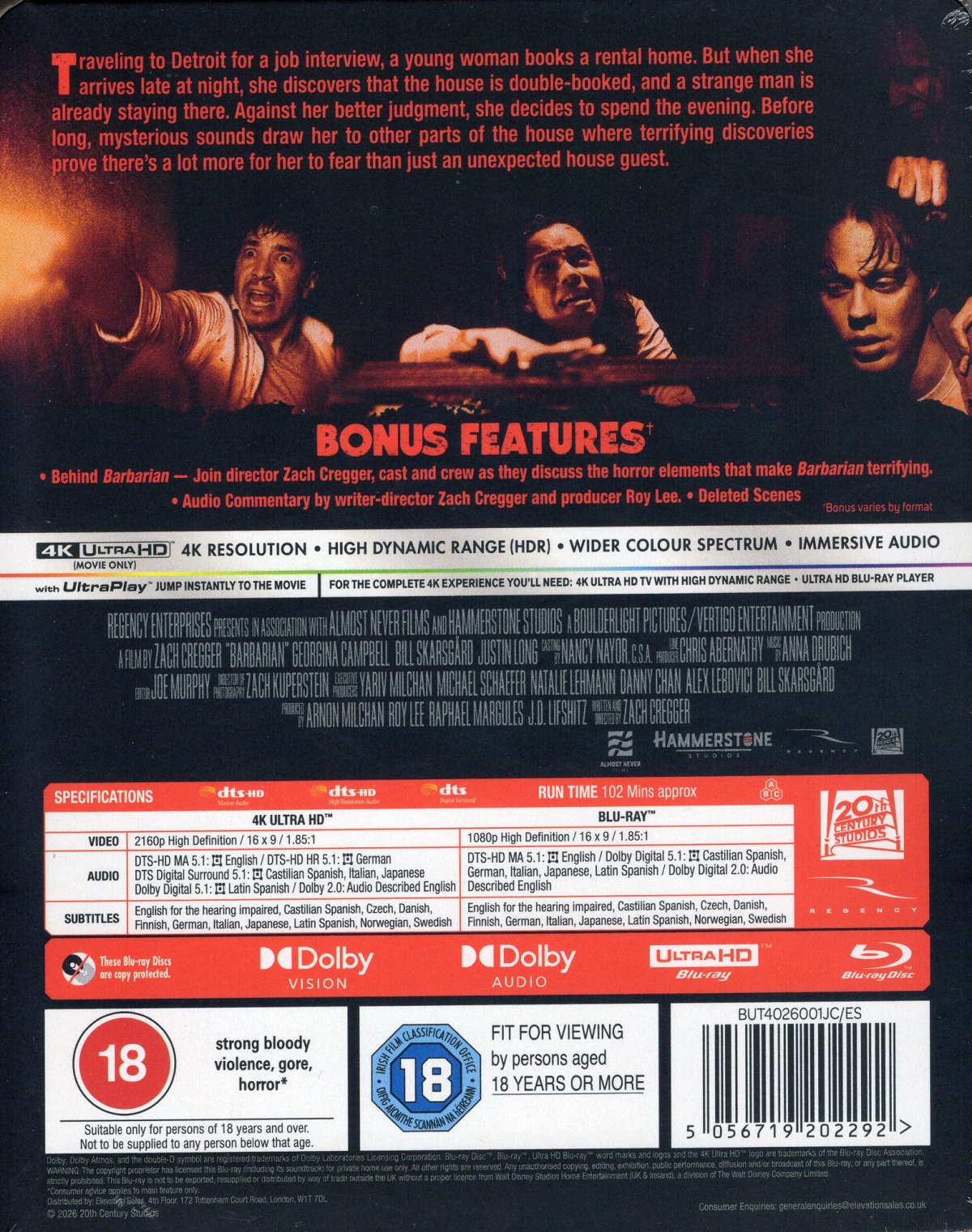 Barbarian (Limited Edition Steelbook) (4K Ultra HD + Blu-ray) - 2