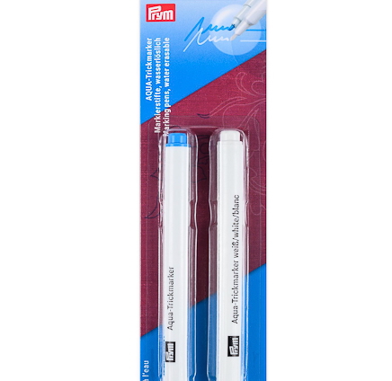 Vattenlöslig tusch vit och blå  Markeringspennor Prym 610 855 Aqua Trickmarker