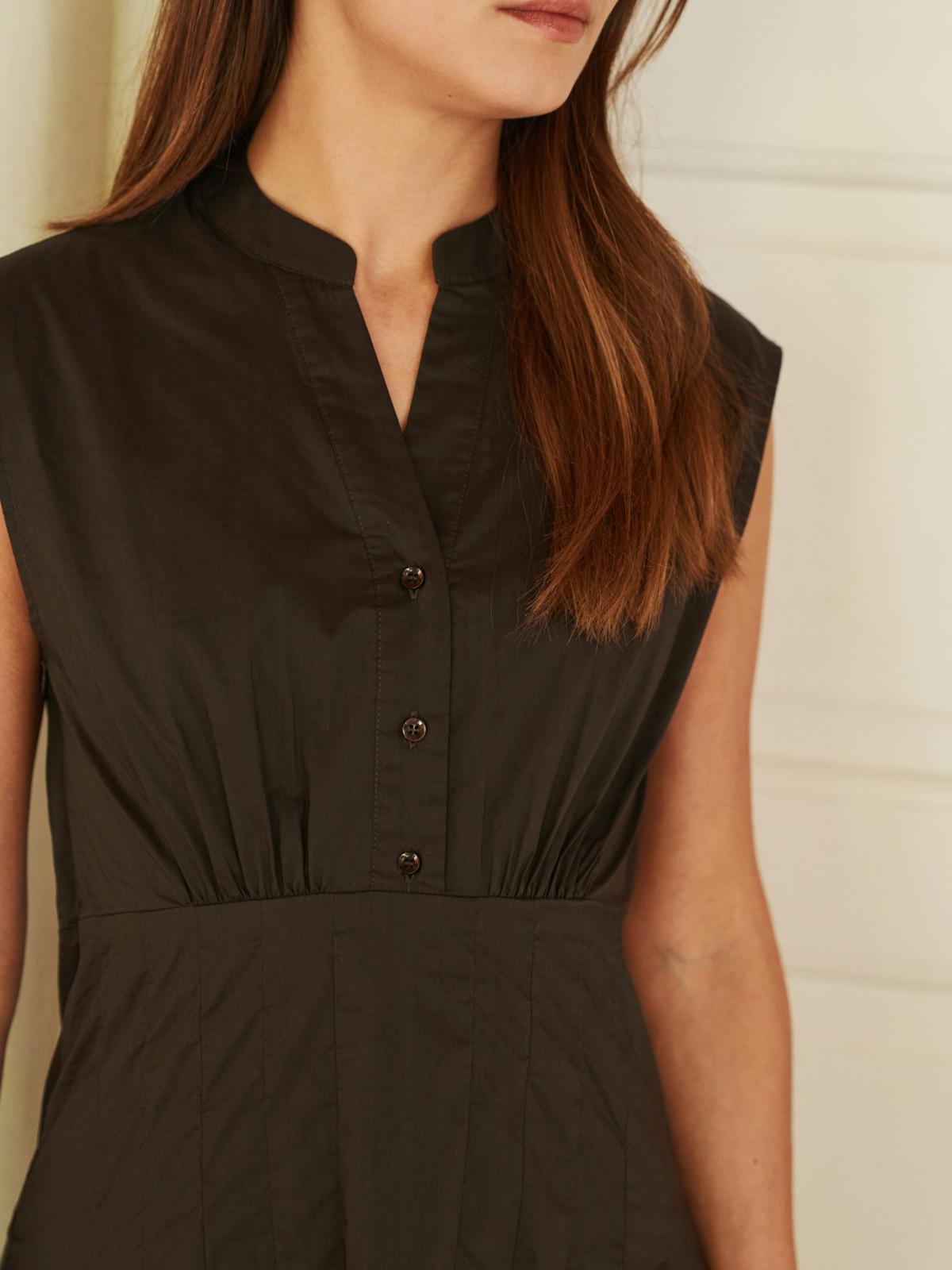 Neo Noir Irena Poplin Dress,   Chocolate Brown - 7