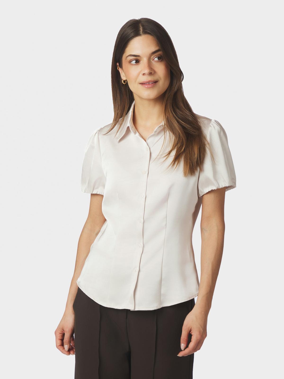 Neo Noir Lyselle Heavy Sateen Shirt,  Pearl - 3