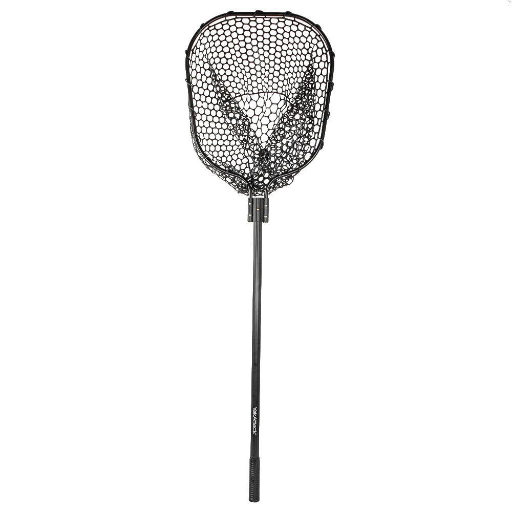 Yakattack 16" x 19" Landing Net with a 35.5" Long Telescoping Handle and Rubber Netting, Black - 3