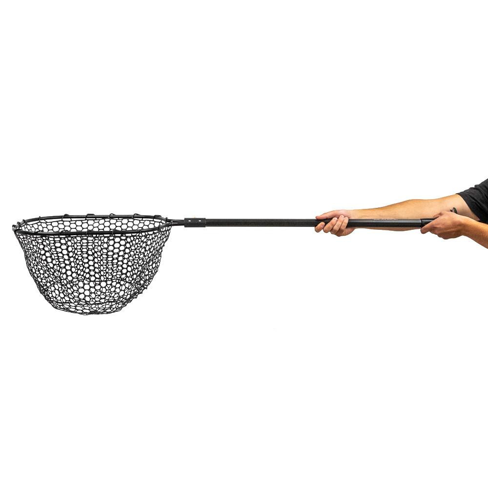 Yakattack 16" x 19" Landing Net with a 35.5" Long Telescoping Handle and Rubber Netting, Black - 9