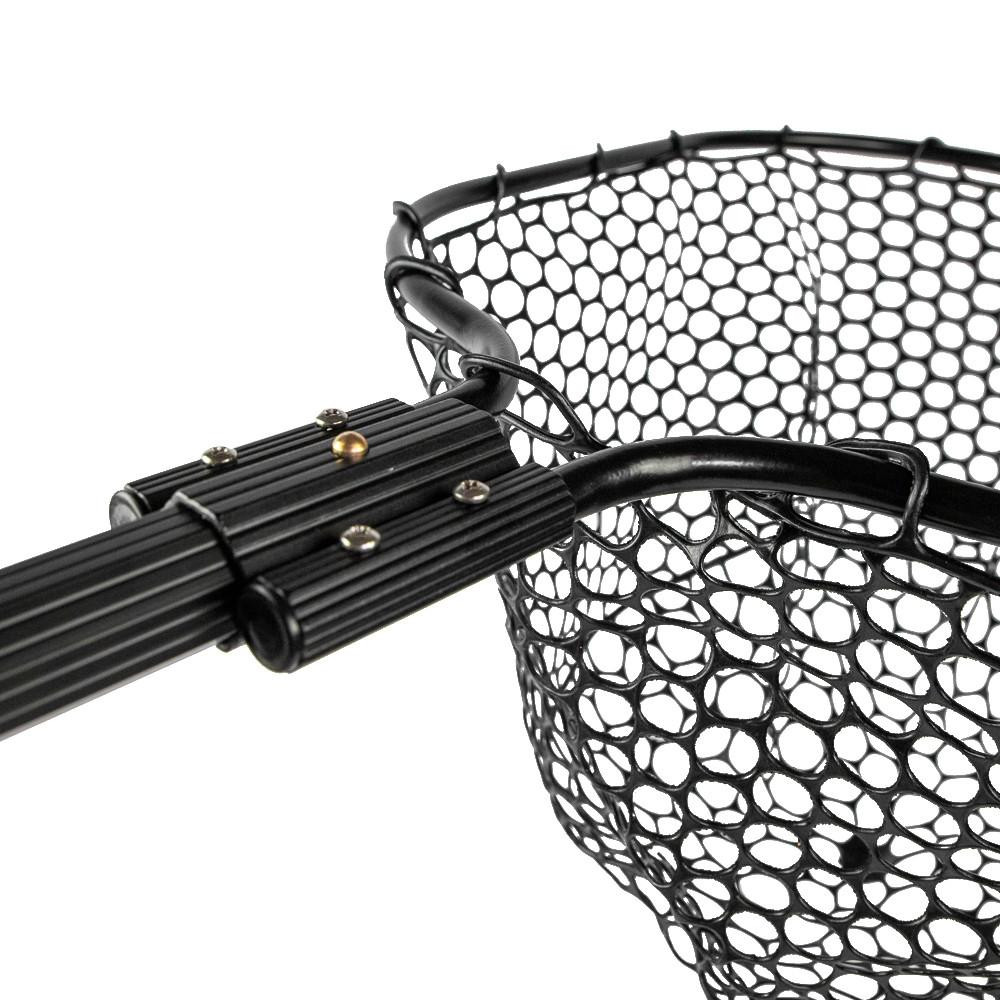 Yakattack 16" x 19" Landing Net with a 35.5" Long Telescoping Handle and Rubber Netting, Black - 2