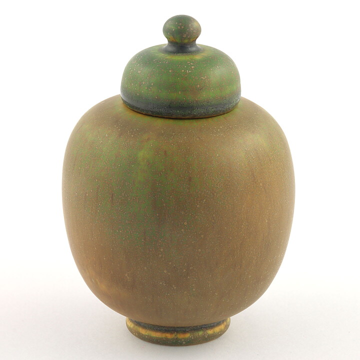 Atte Holm (1960s) Unique Green Urn 8 cm