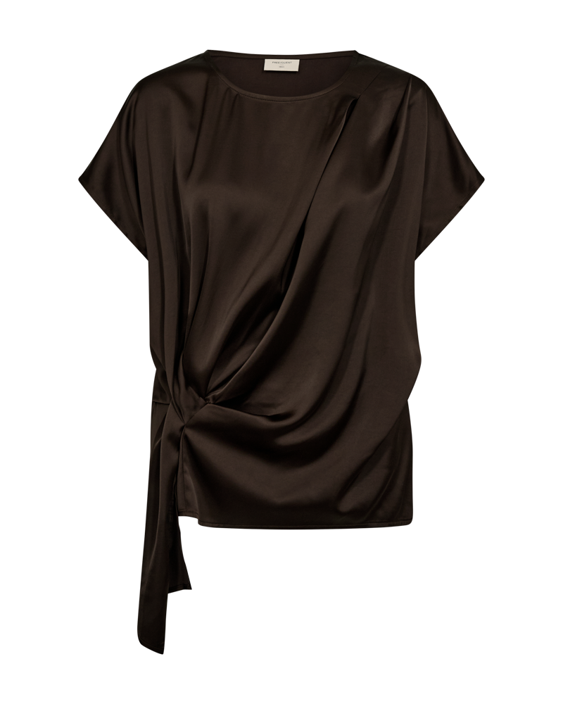 Dova satin blouse - brown