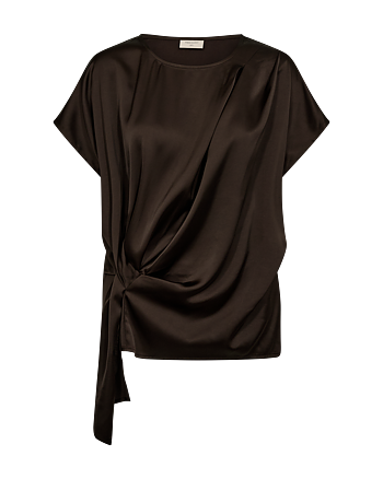Dova satin blouse - brown
