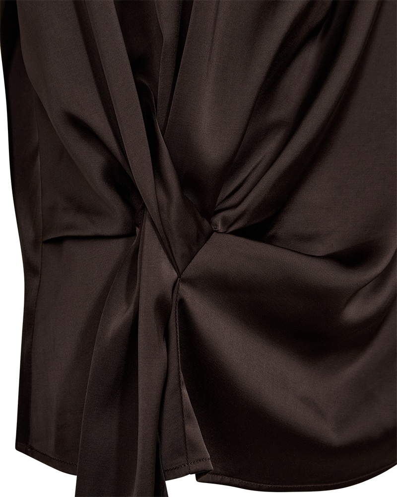 Dova satin blouse - brown - 3