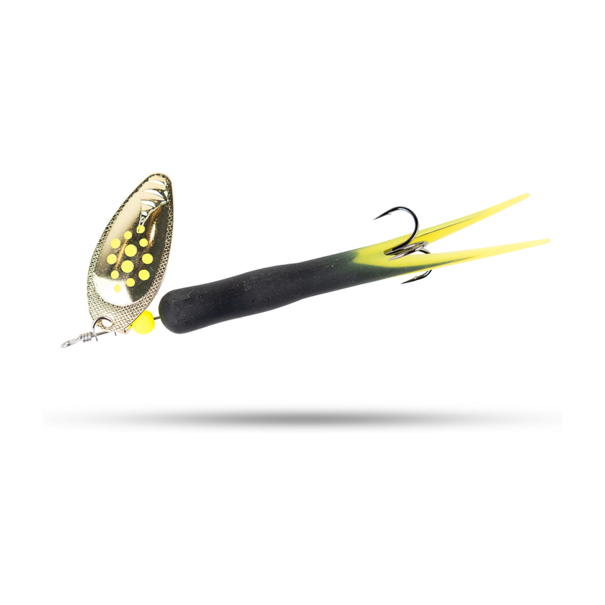 The Armada Salmon Tube Spinner is a spinner designed FOR SALMON that’s perfect for salmon fishing in flowing water, SUCH AS ÄLVKARLEBY AND BERGEFORSEN