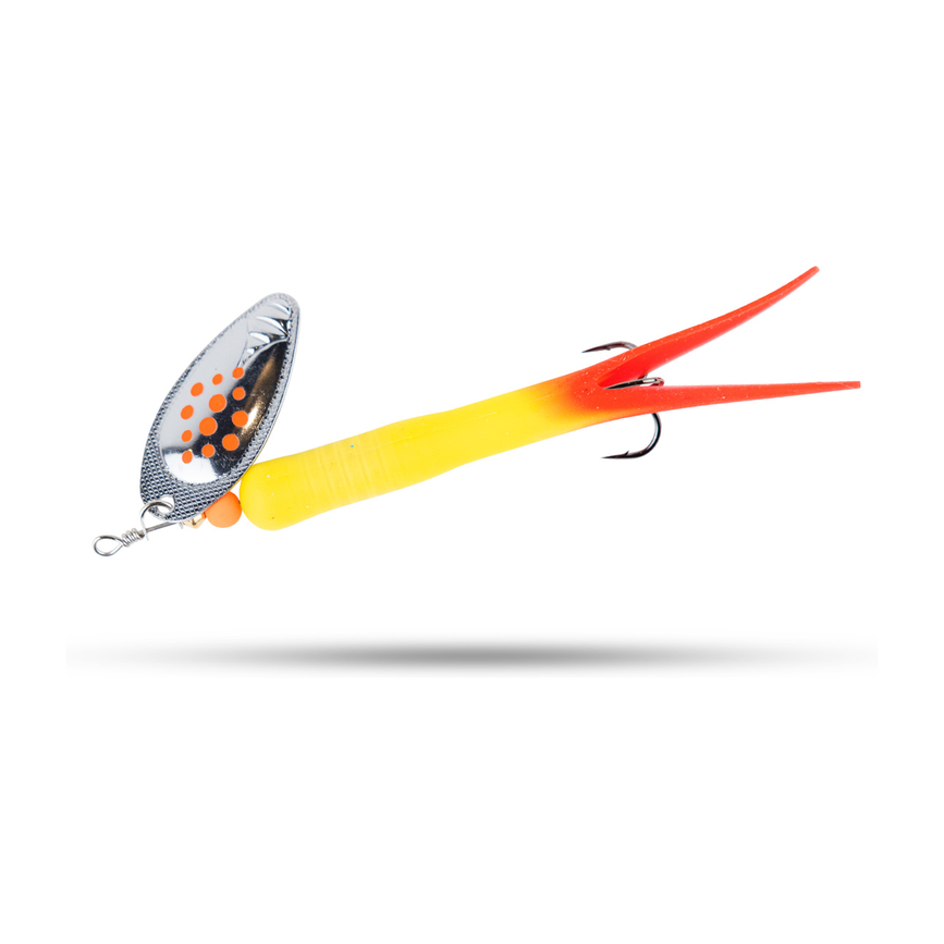 The Armada Salmon Tube Spinner is a spinner designed FOR SALMON that’s perfect for salmon fishing in flowing water, SUCH AS ÄLVKARLEBY AND BERGEFORSEN