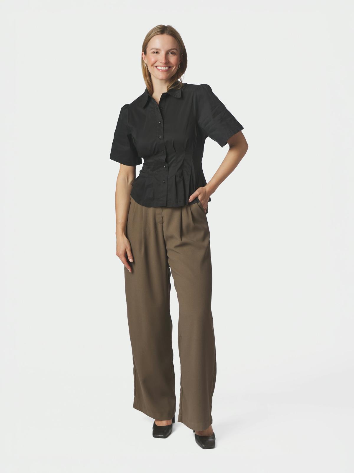 Neo Noir Balara  Poplin Shirt, Black - 5