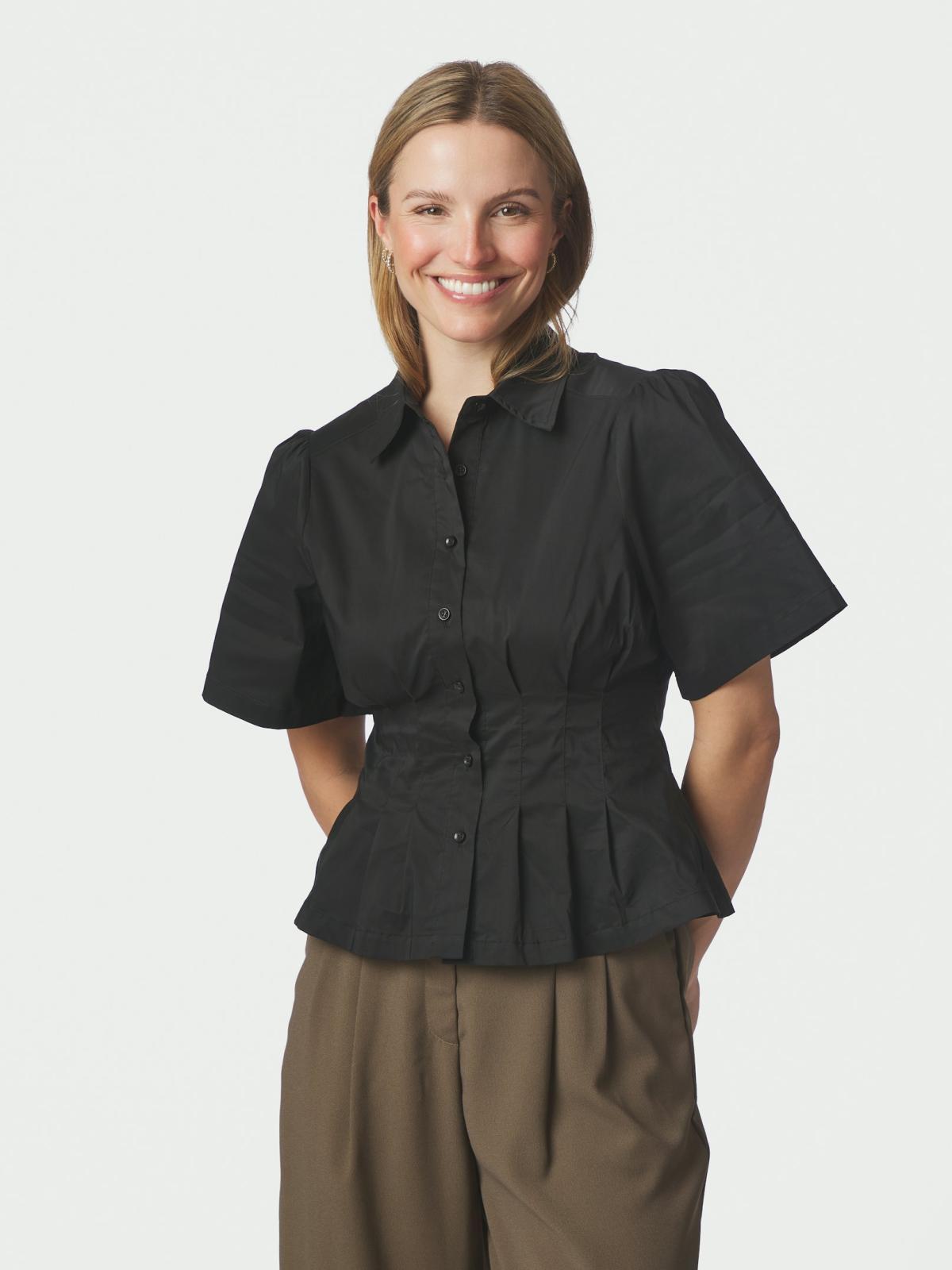 Neo Noir Balara  Poplin Shirt, Black - 3