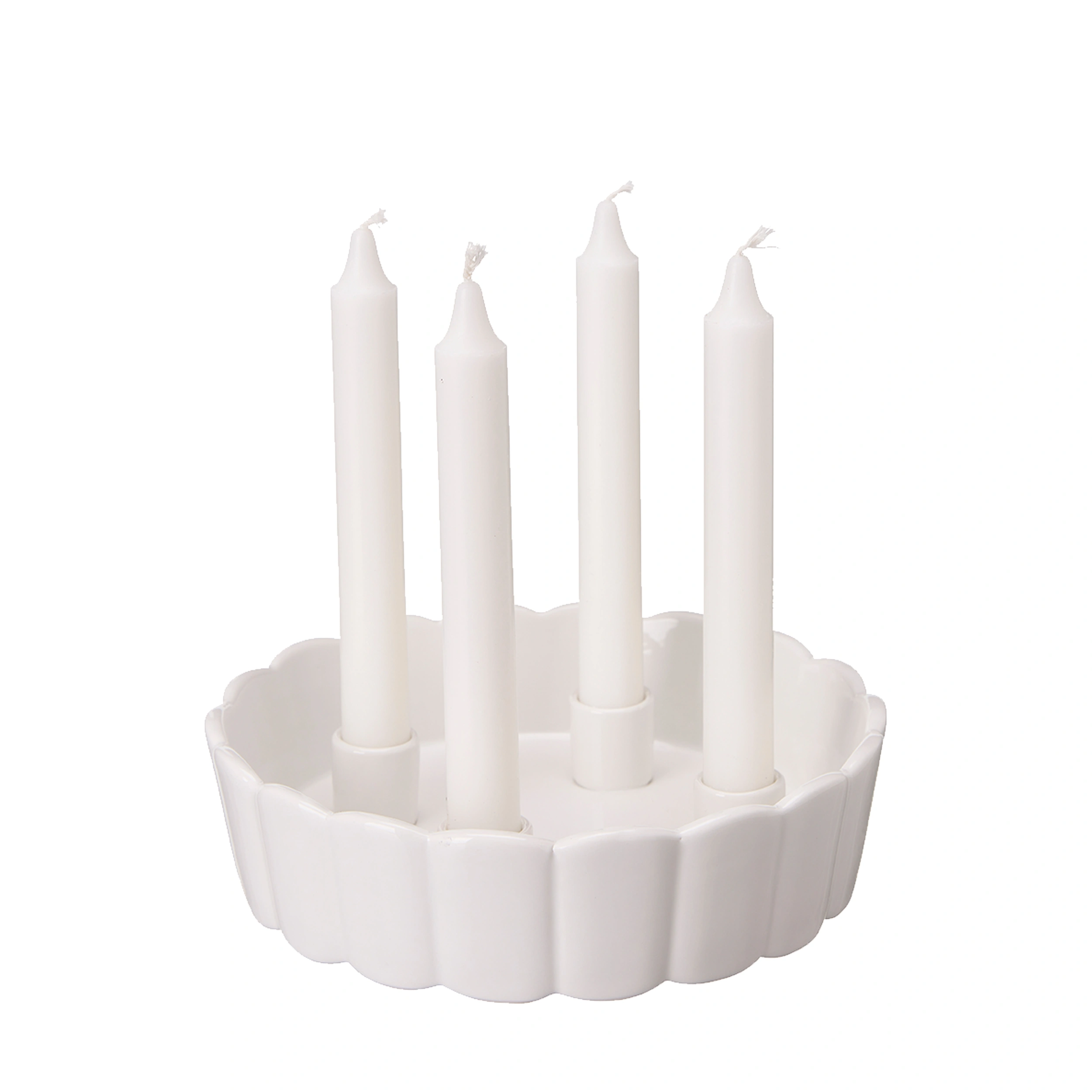 Adventsljusstake Ljusstake Vit Ø22 cm - 2