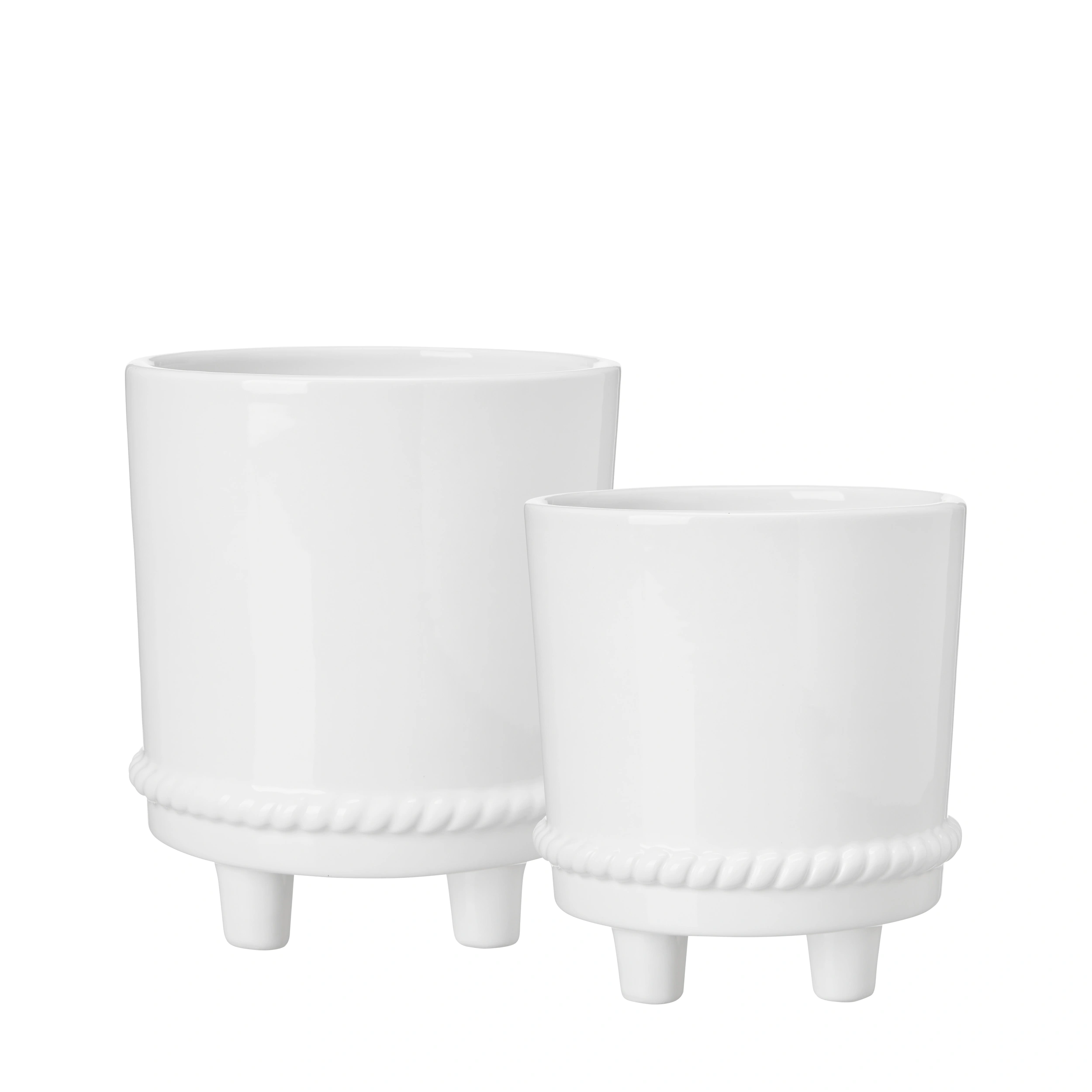 Pot with feets - White - 2 pcs - 3