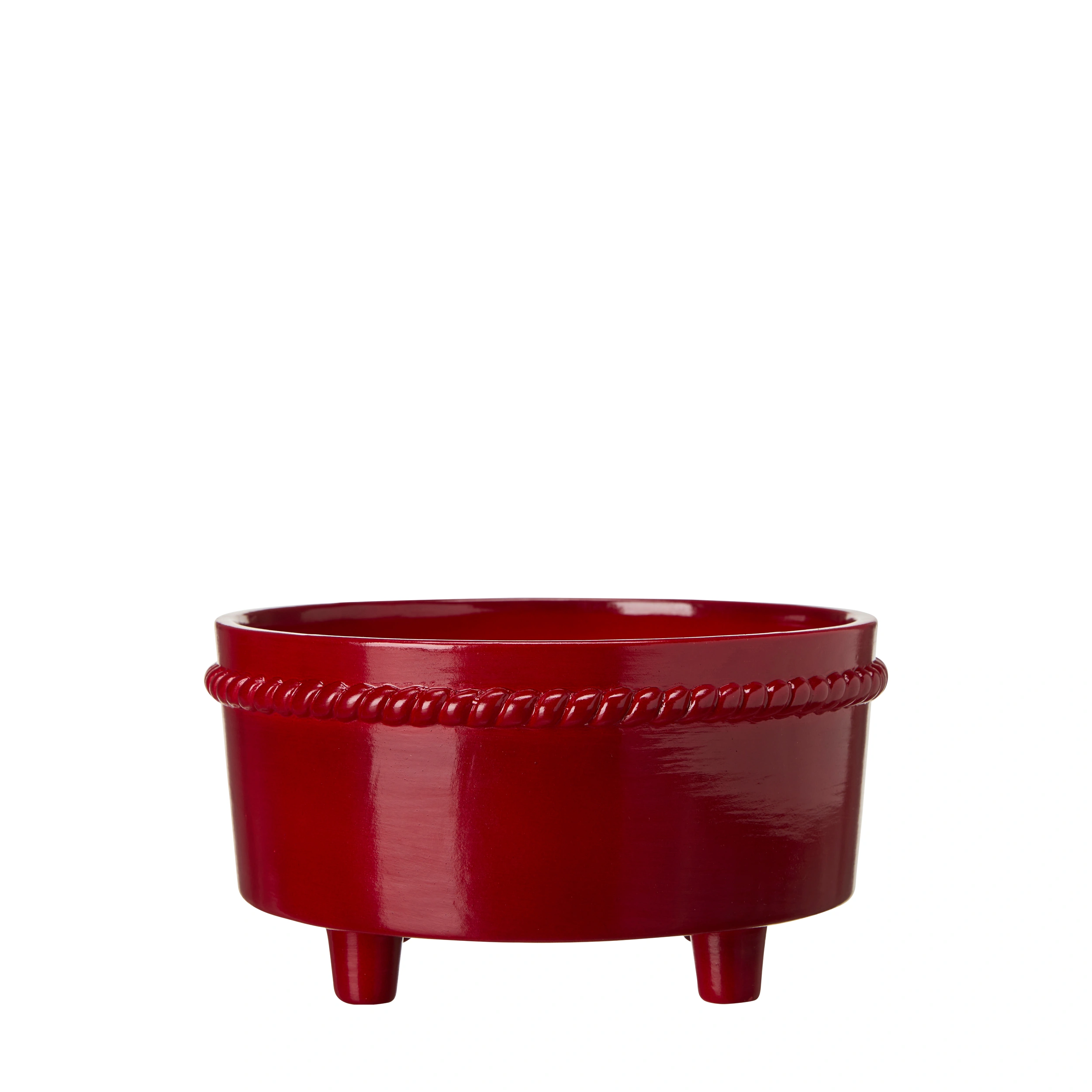 Kruka med fötter - Röd - 23x12 cm - 3