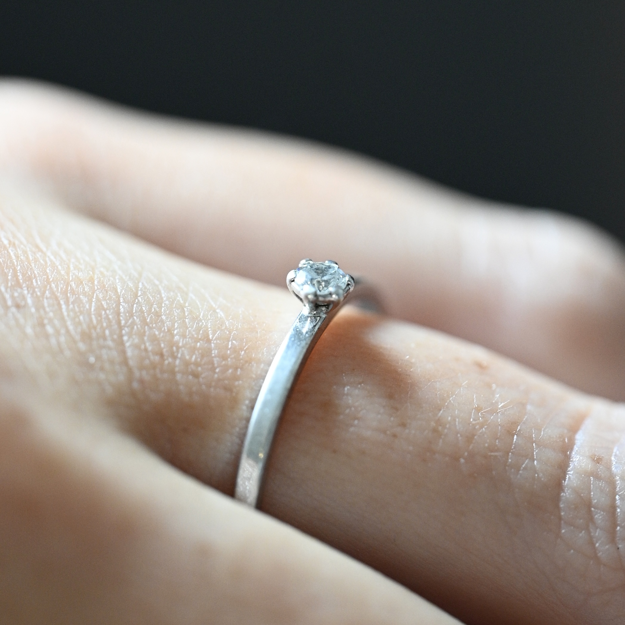 Ring solitär diamant 0,10 ct vitguld 18 karat  - 3