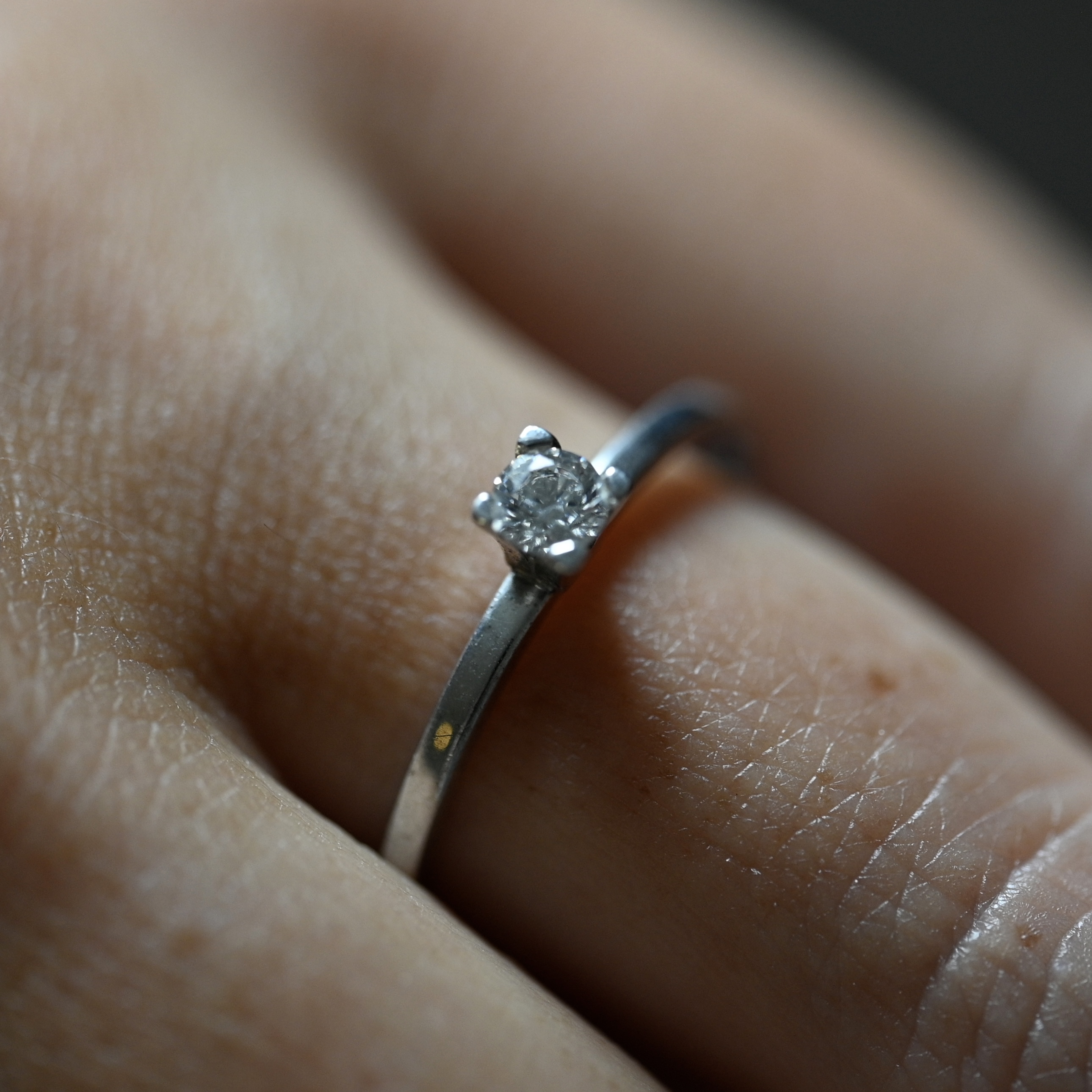 Ring solitär diamant 0,15 ct vitguld 18 karat  - 4