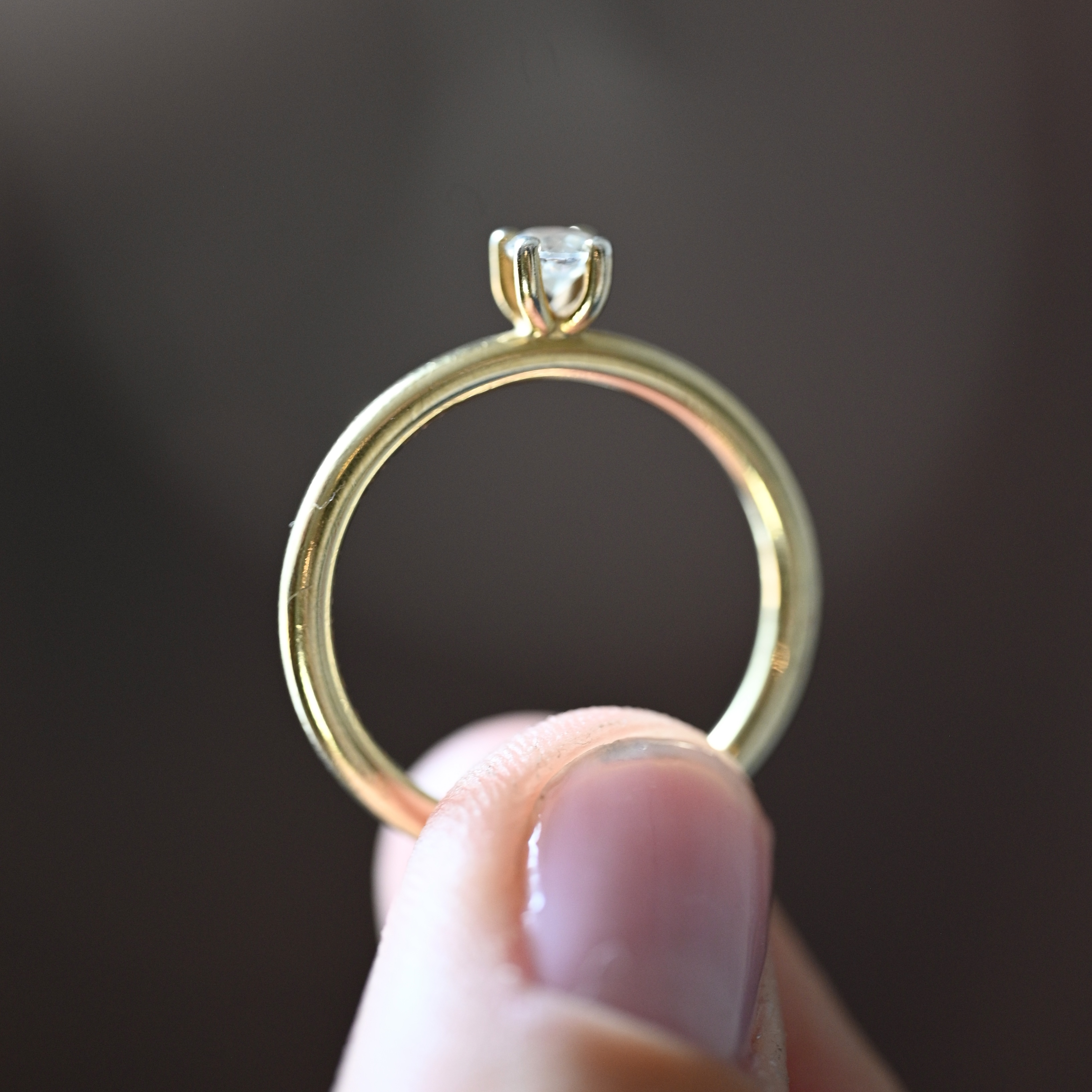 Ring solitär diamant 0,20 ct guld 18 karat 