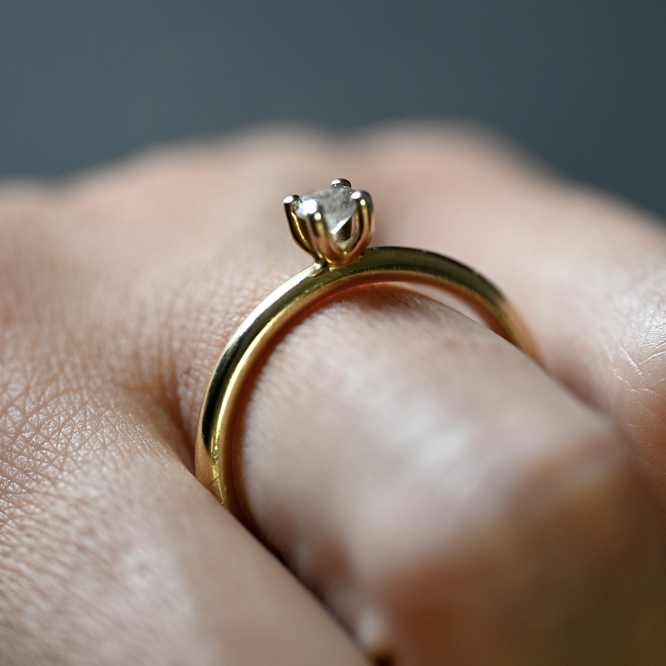 Ring solitär diamant 0,20 ct guld 18 karat 
