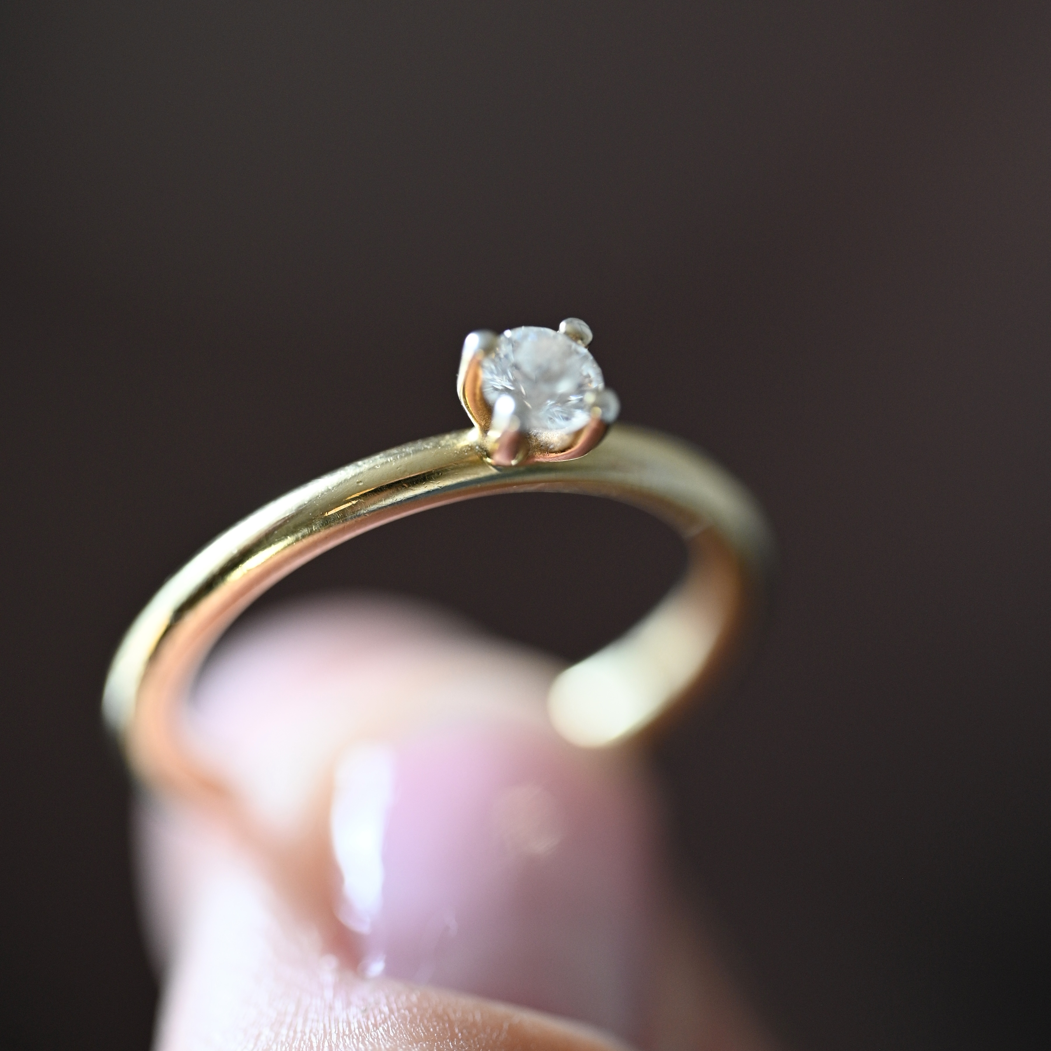 Ring solitär diamant 0,20 ct guld 18 karat  - 4