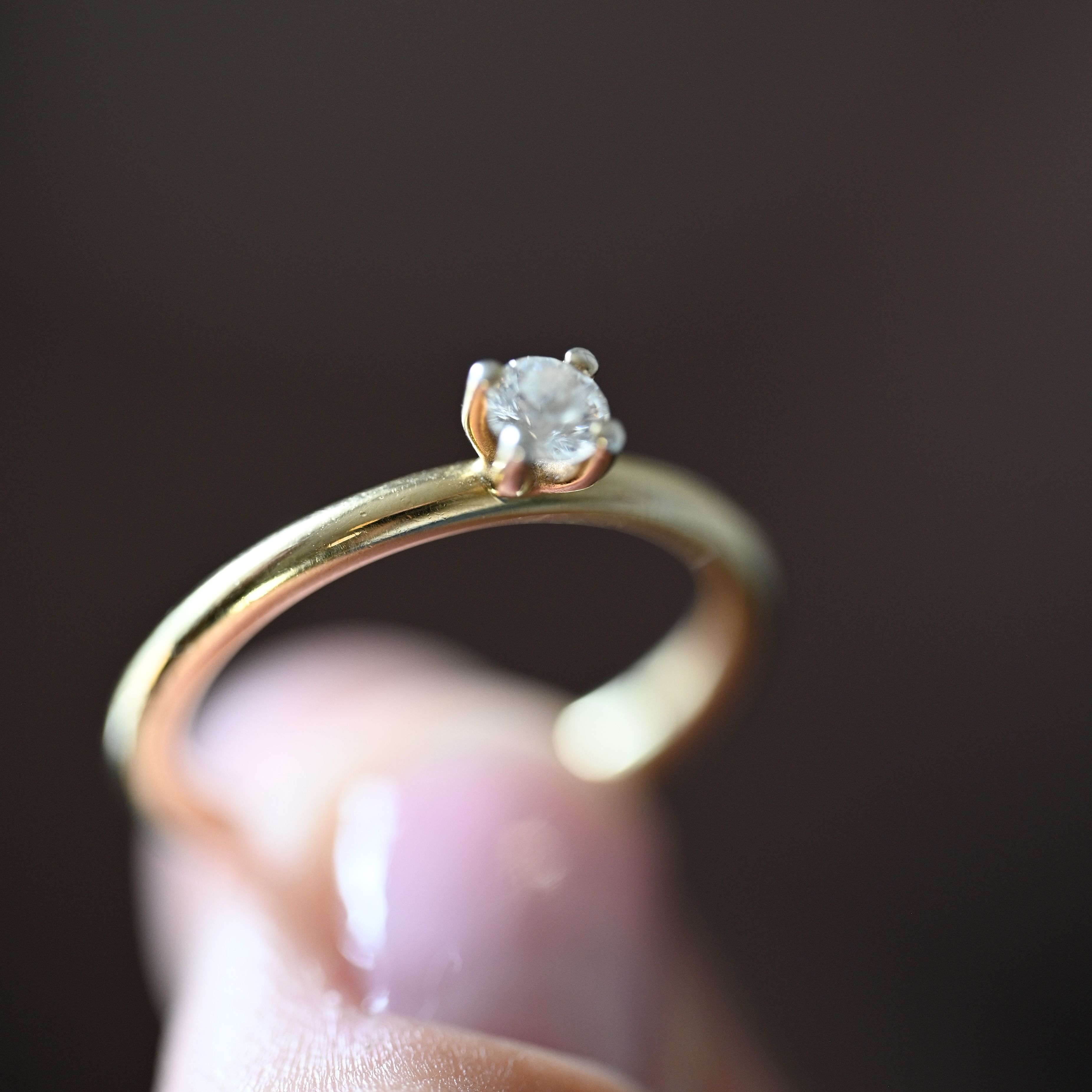 Ring solitär diamant 0,20 ct guld 18 karat 