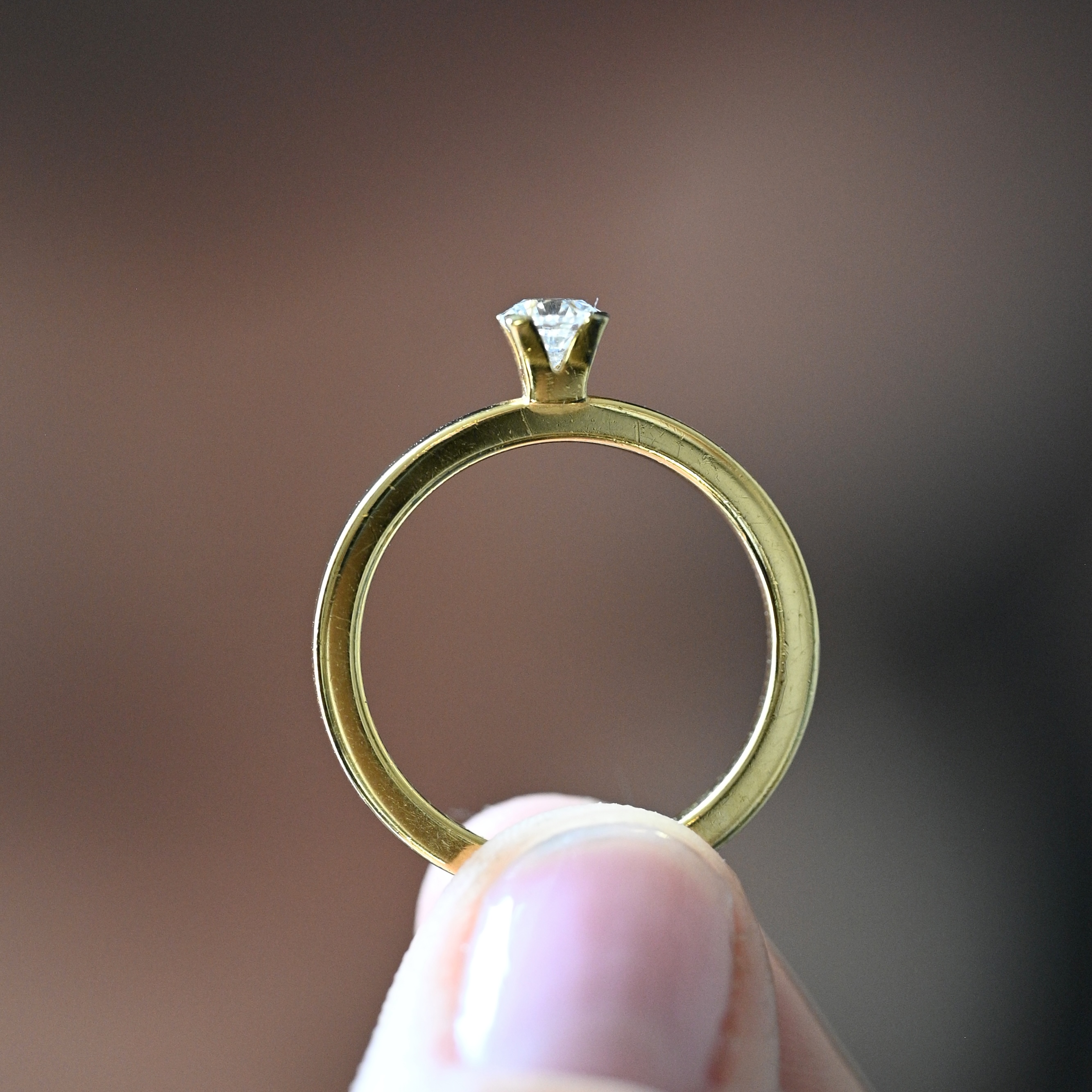 Ring solitär diamant 0,35 ct guld 18 karat  - 3
