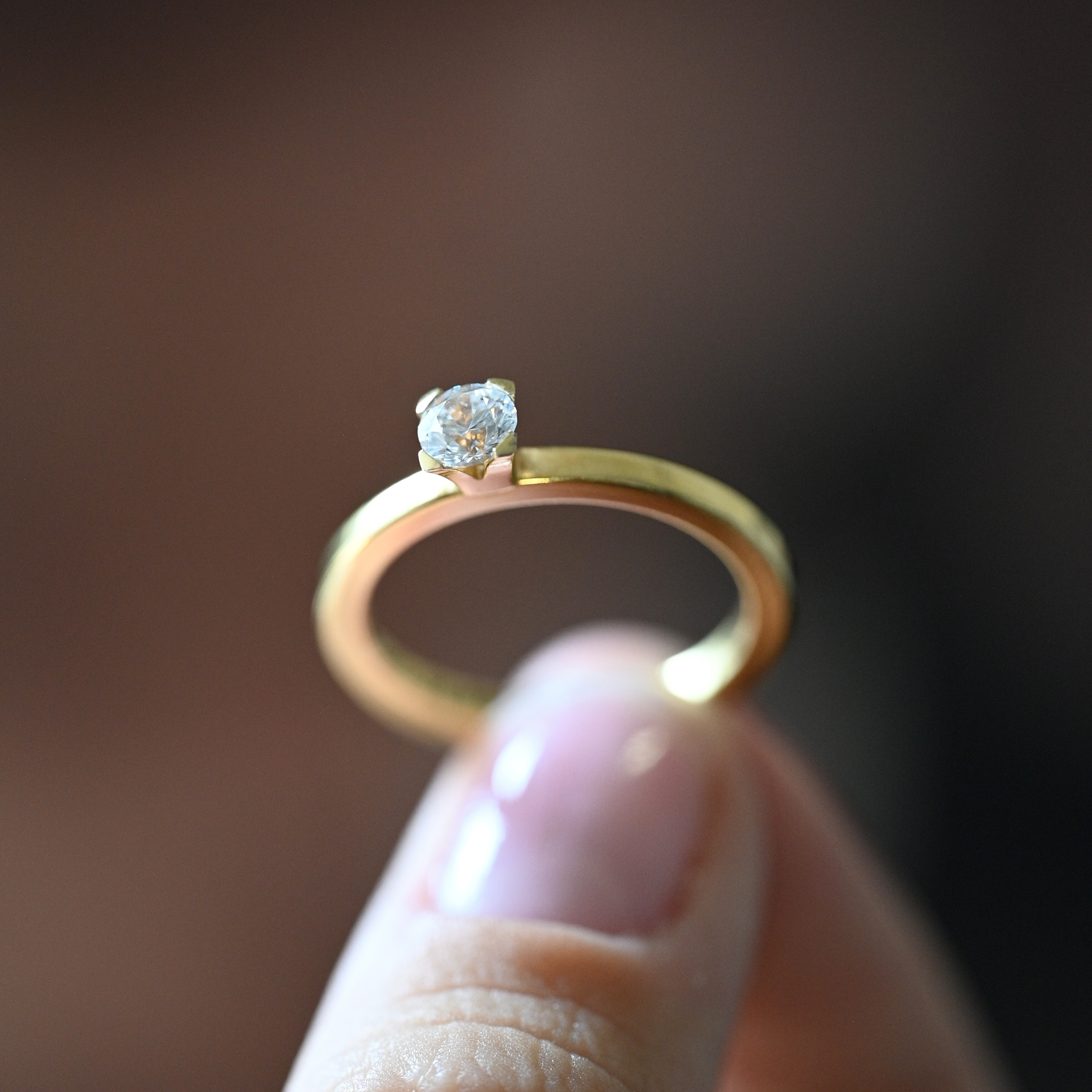 Ring solitär diamant 0,35 ct guld 18 karat  - 5