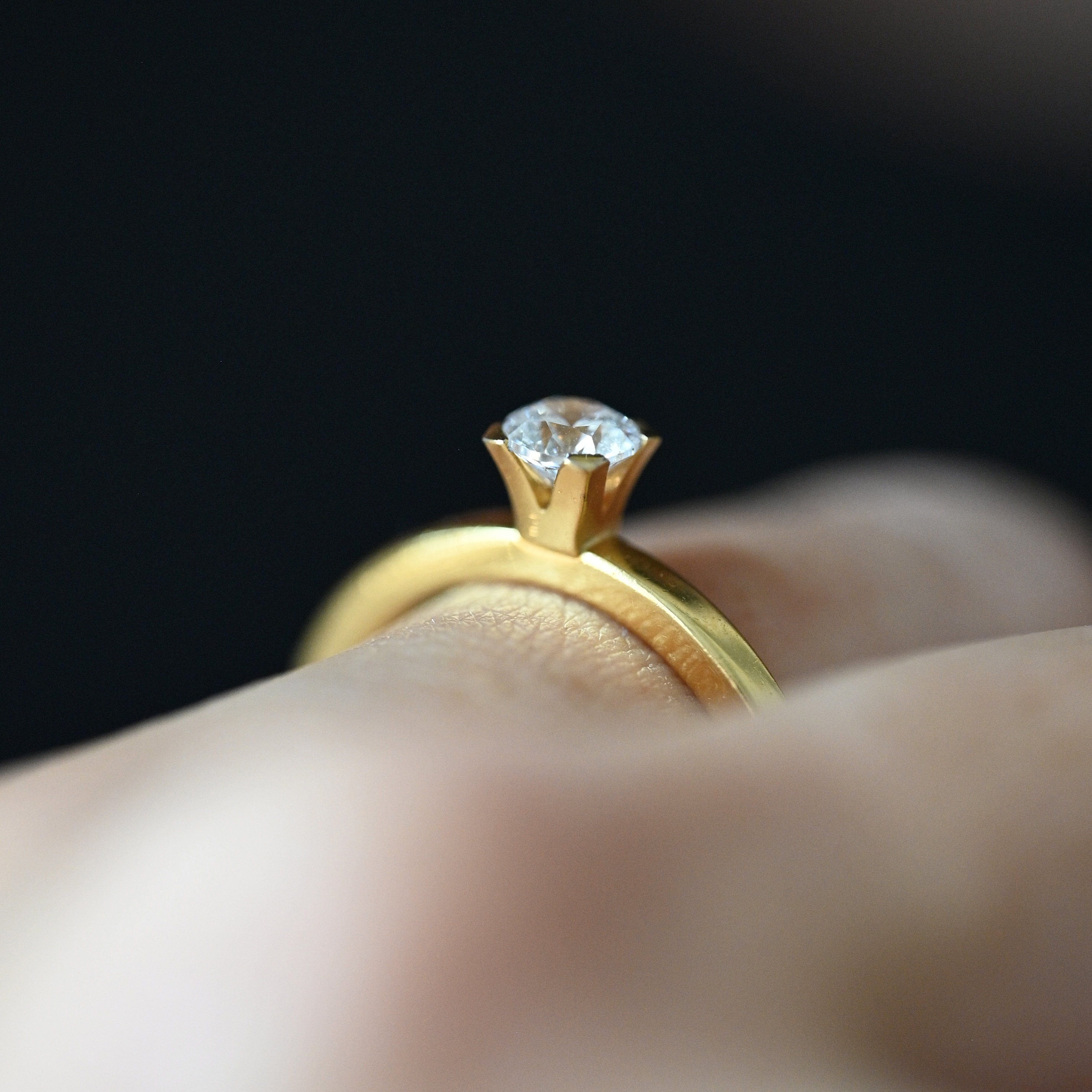 Ring solitär diamant 0,35 ct guld 18 karat  - 6