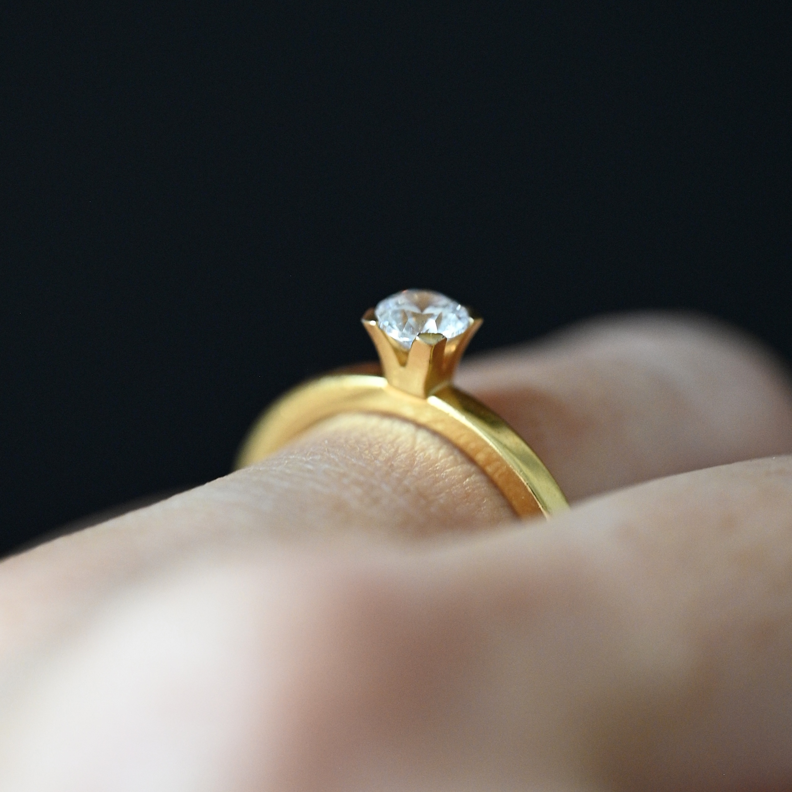 Ring solitär diamant 0,35 ct guld 18 karat 