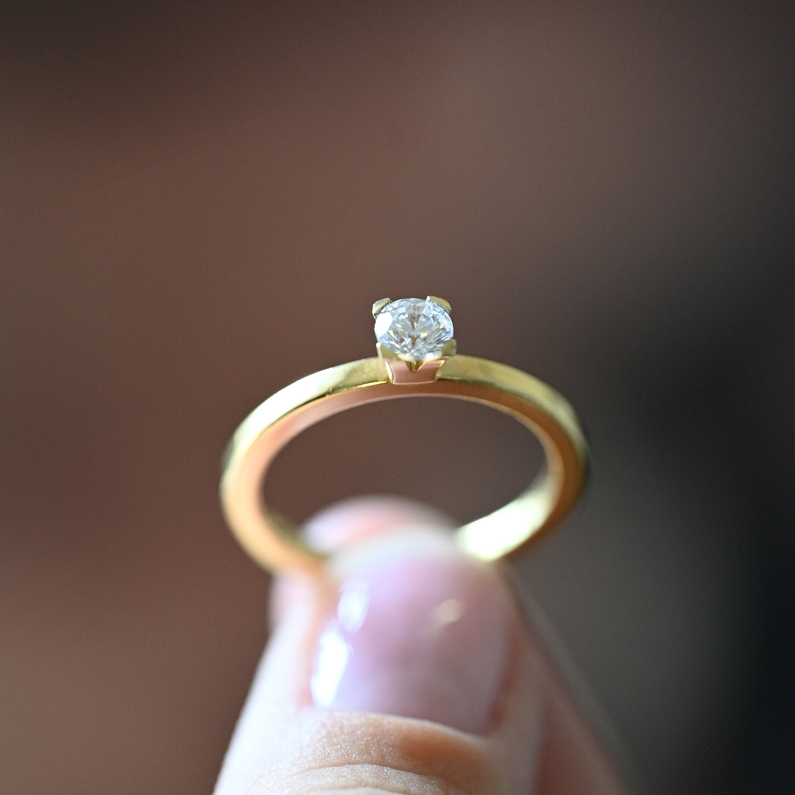 Ring solitär diamant 0,35 ct guld 18 karat  - 4