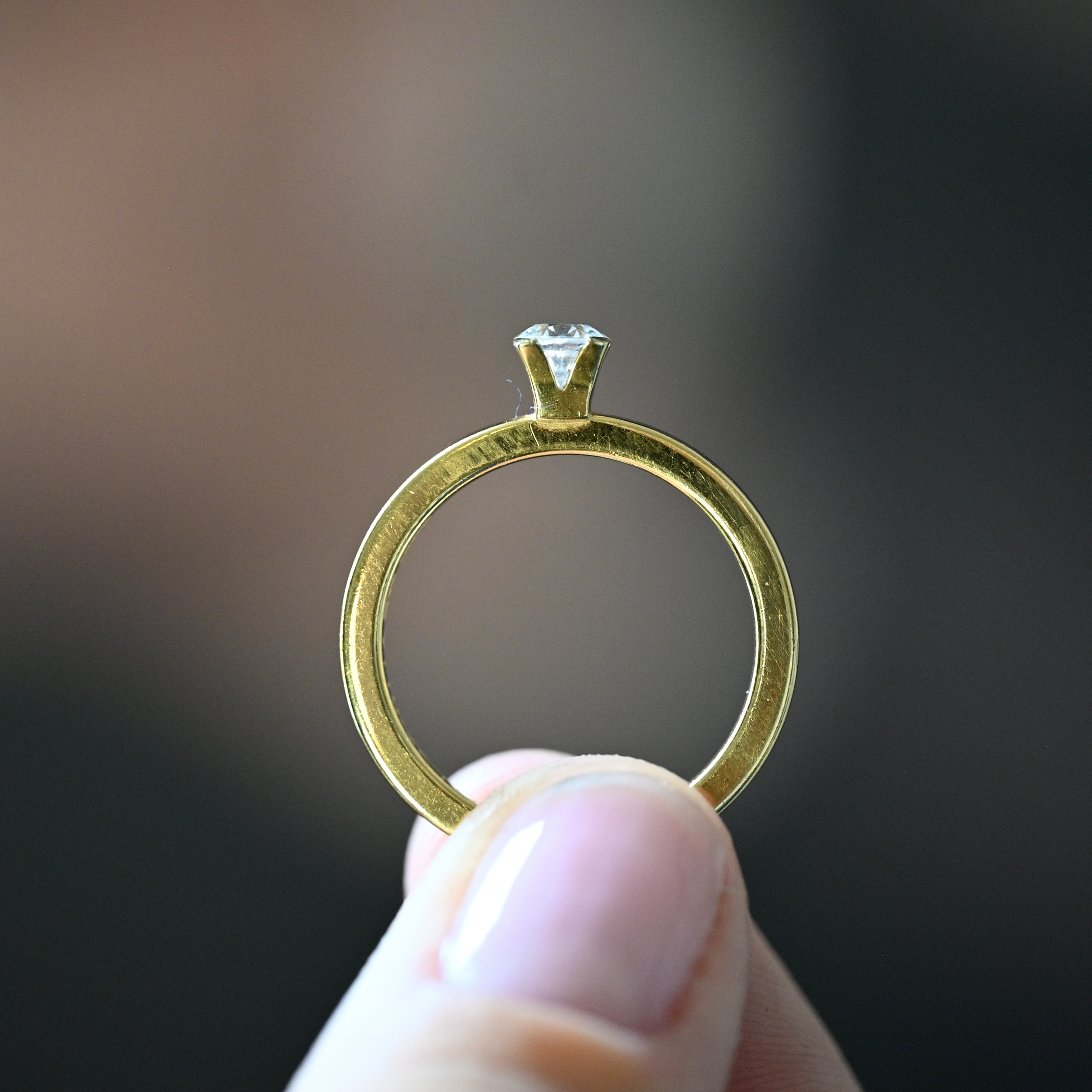 Ring solitär diamant 0,35 ct guld 18 karat 