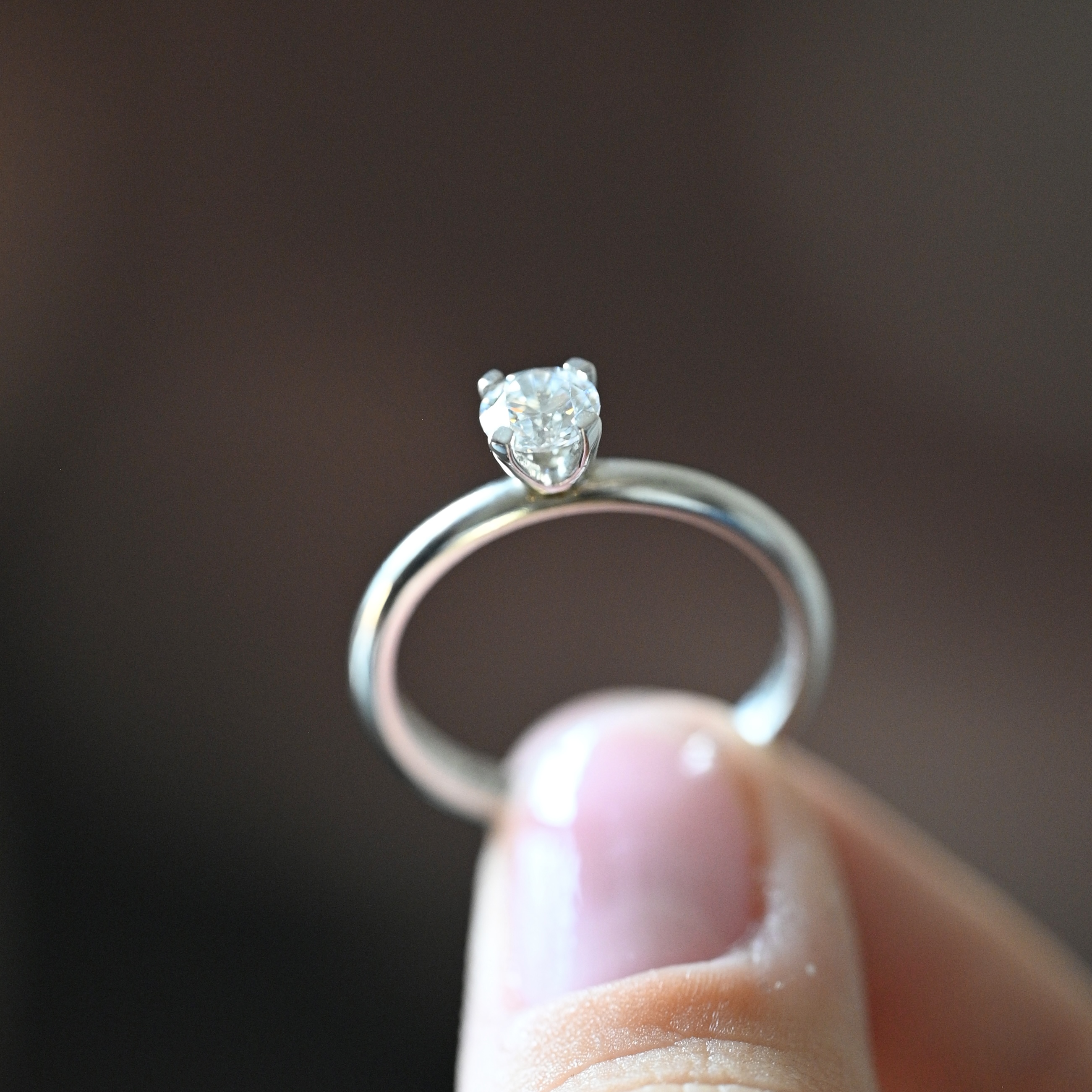 Ring solitär diamant 0,50 ct vitguld 18 karat  - 5