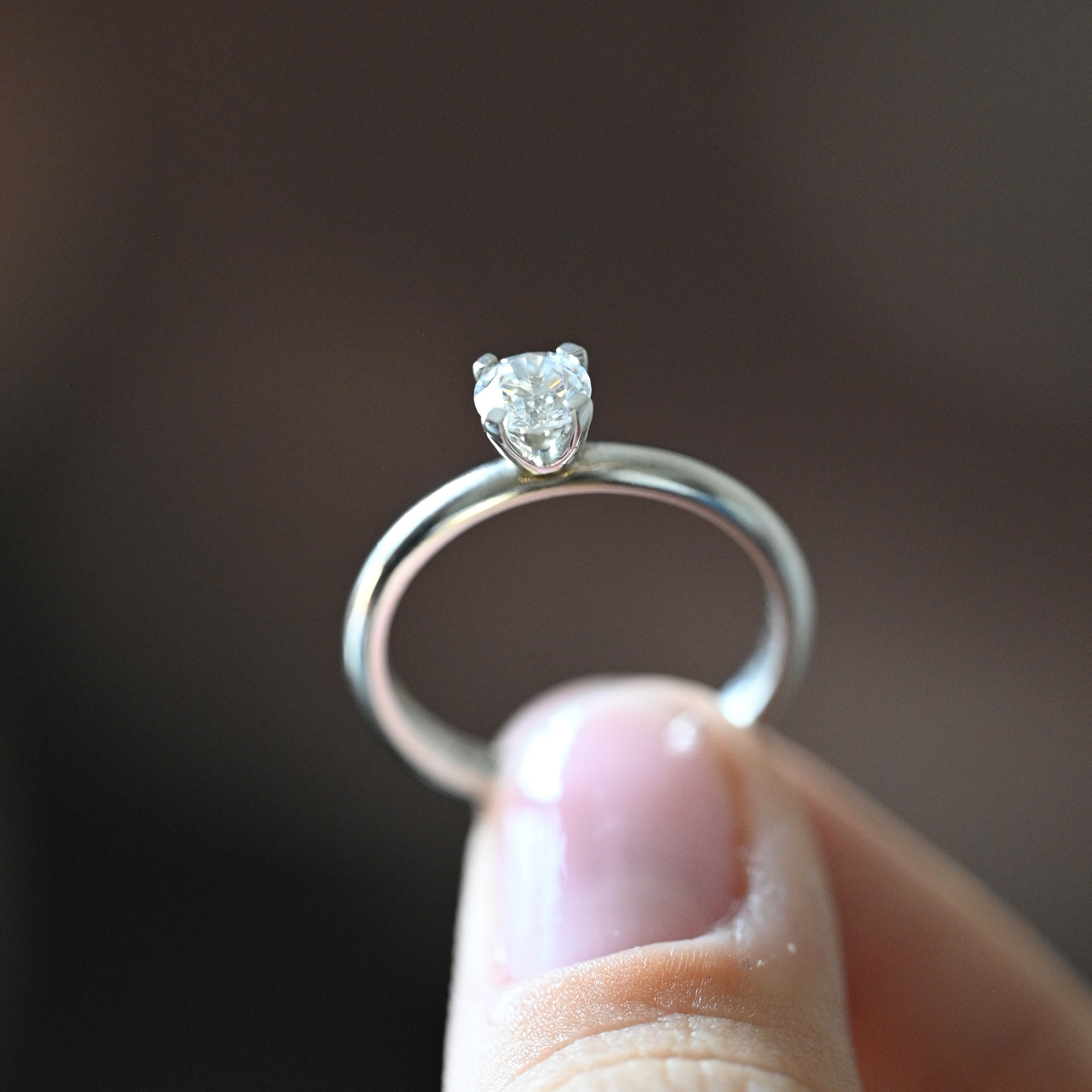 Ring solitär diamant 0,50 ct vitguld 18 karat  - 4