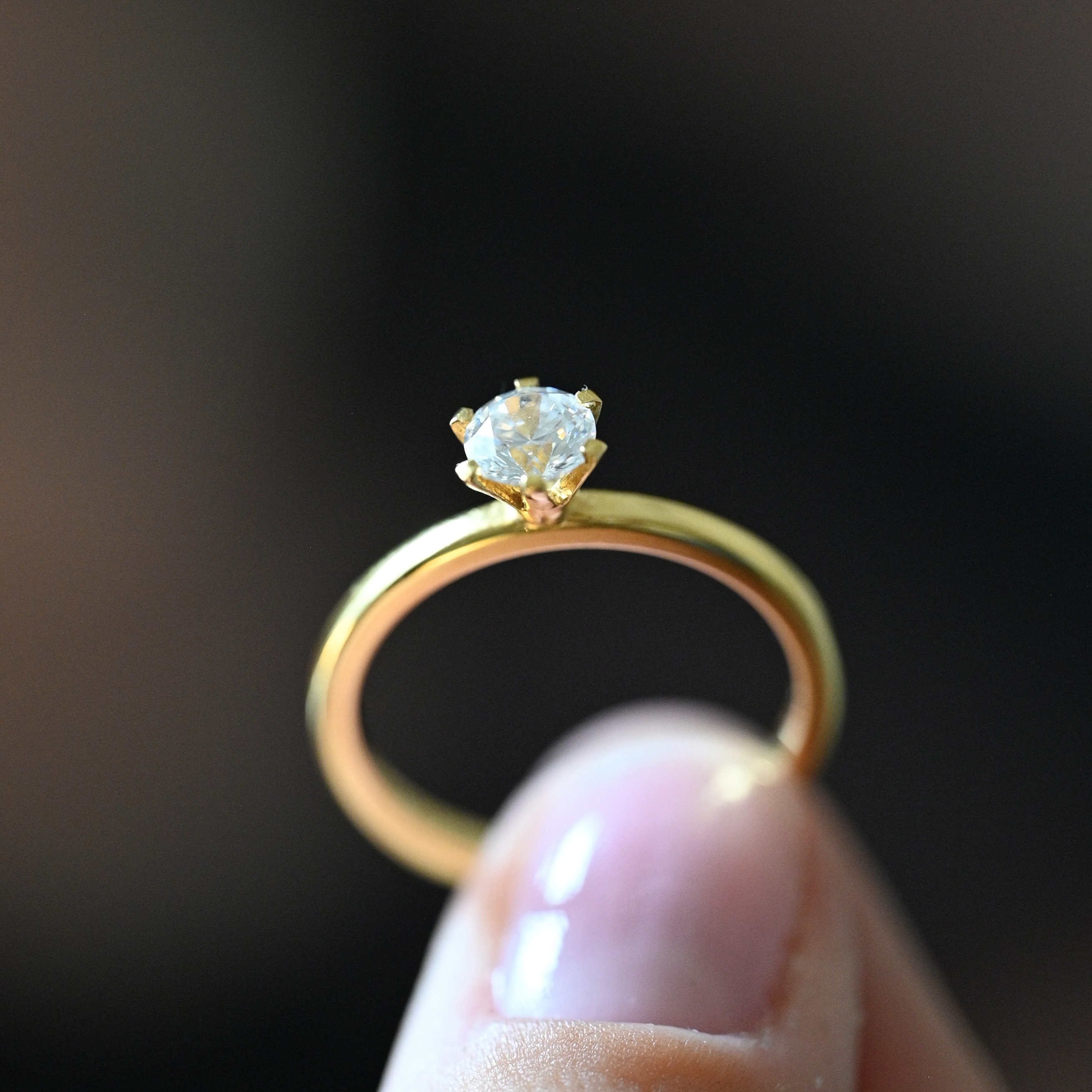 Ring solitär diamant 0,50 ct guld 18 karat  - 3