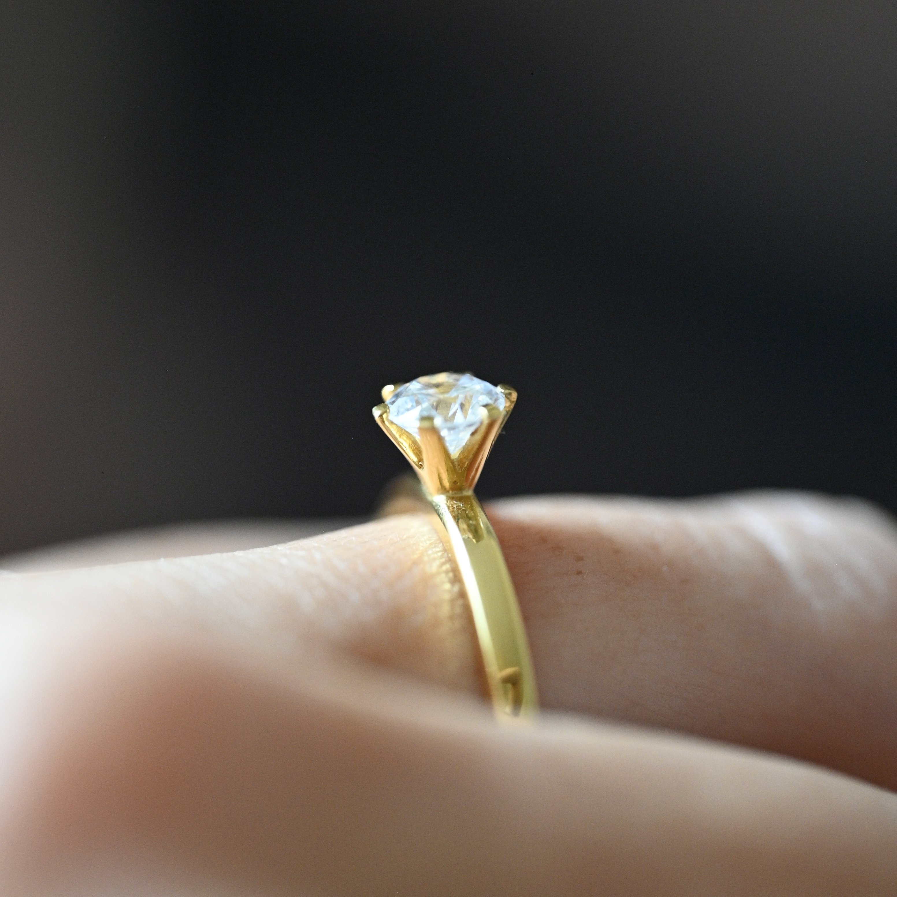 Ring solitär diamant 0,50 ct guld 18 karat  - 4