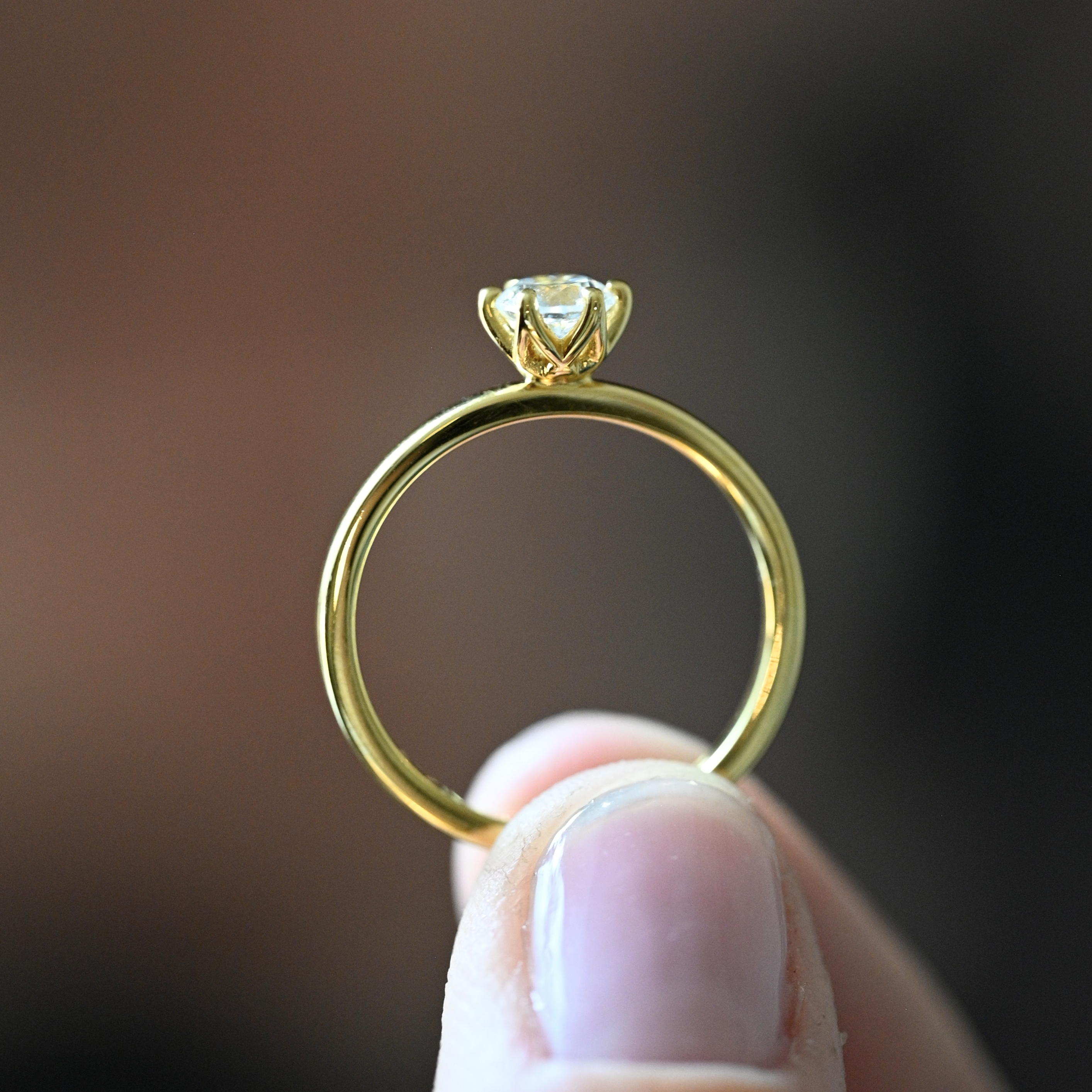 Ring solitär diamant 0,50 ct guld 18 karat 