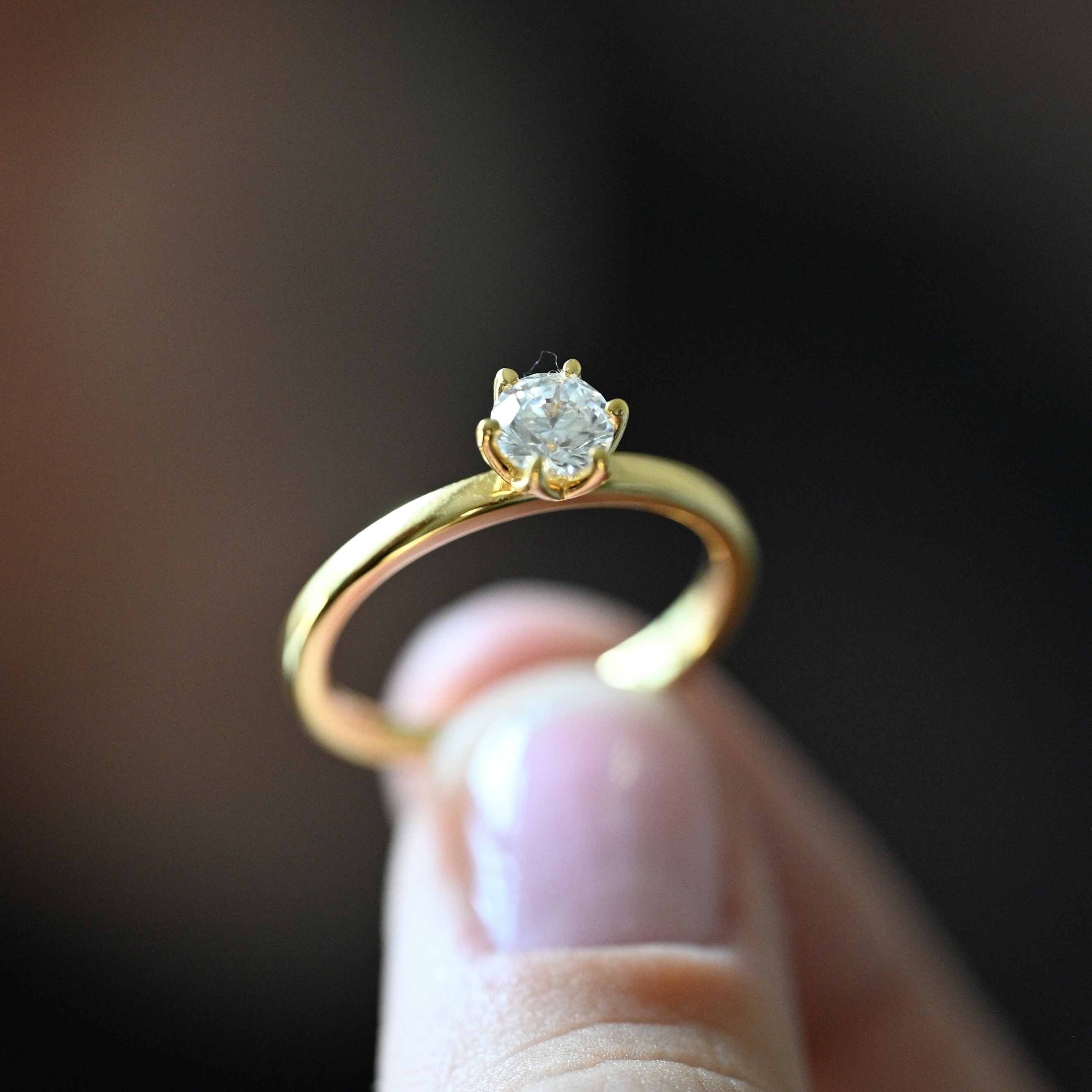 Ring solitär diamant 0,50 ct guld 18 karat  - 3