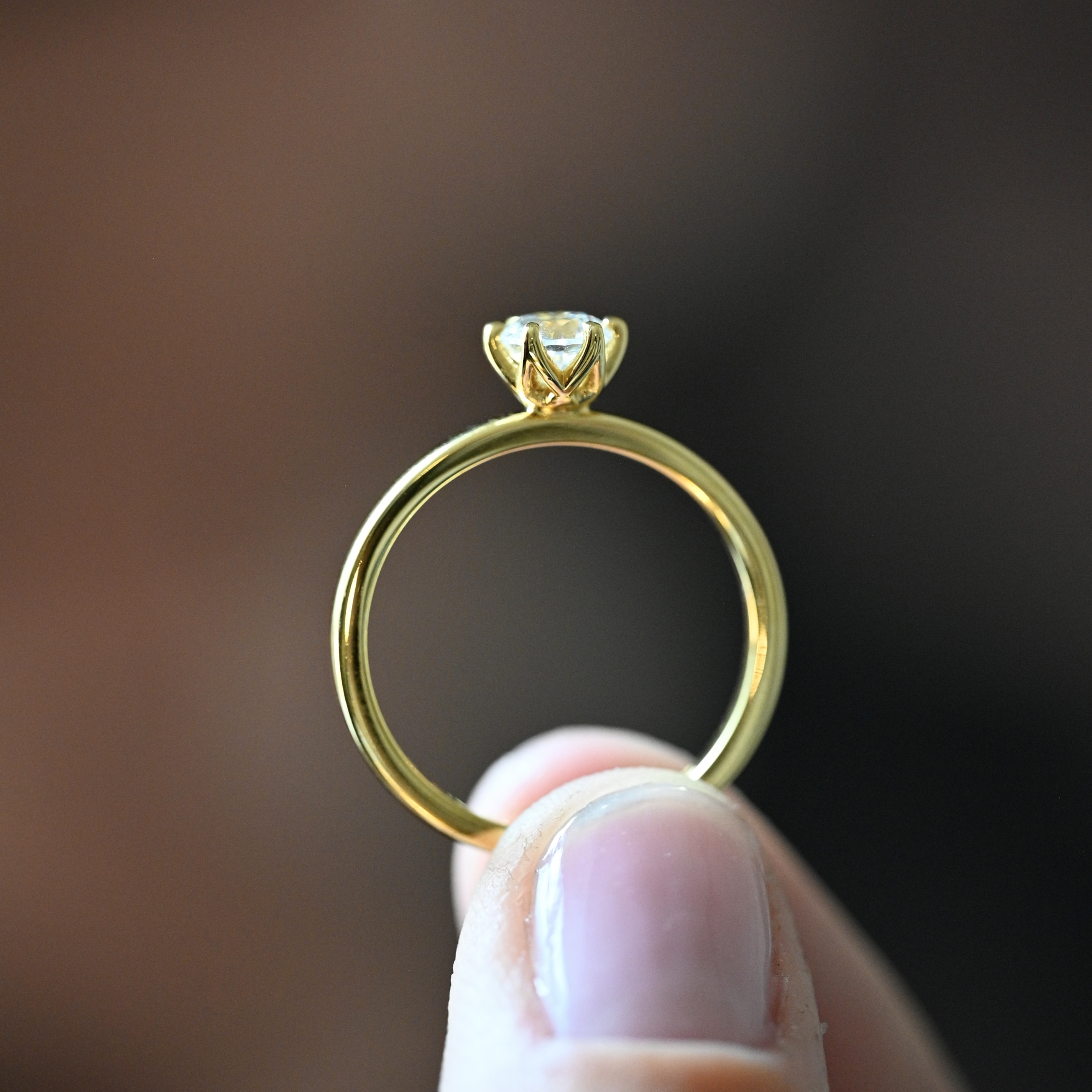 Ring solitär diamant 0,50 ct guld 18 karat  - 4