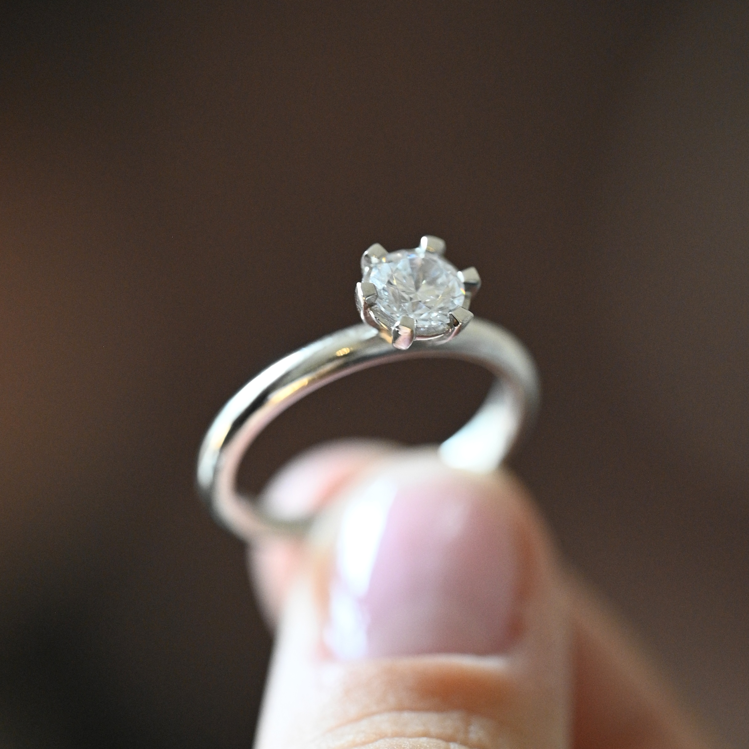 Ring solitär diamant 0,70 ct vitguld 18 karat  - 4
