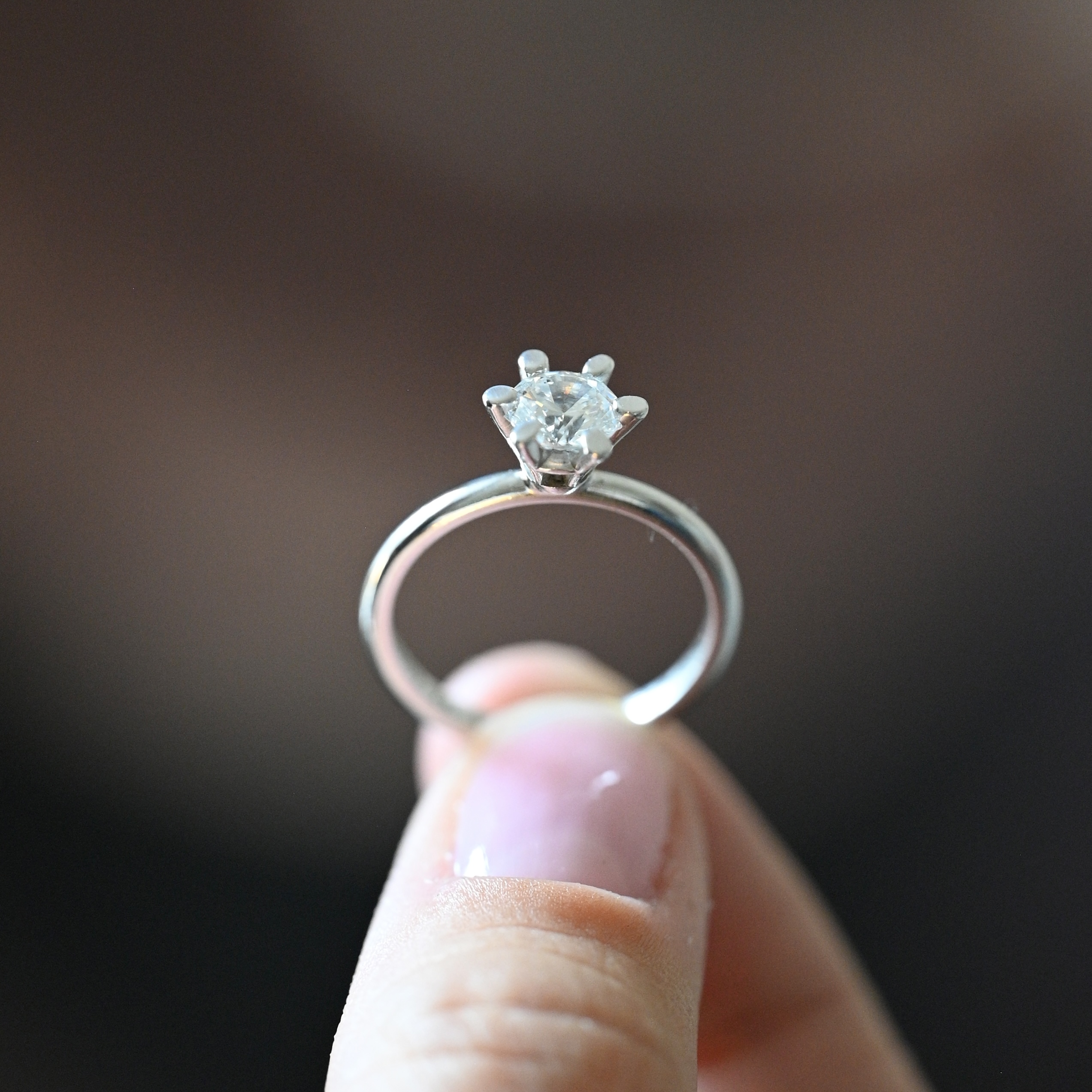 Ring solitär diamant 0,80 ct vitguld 18 karat  - 5