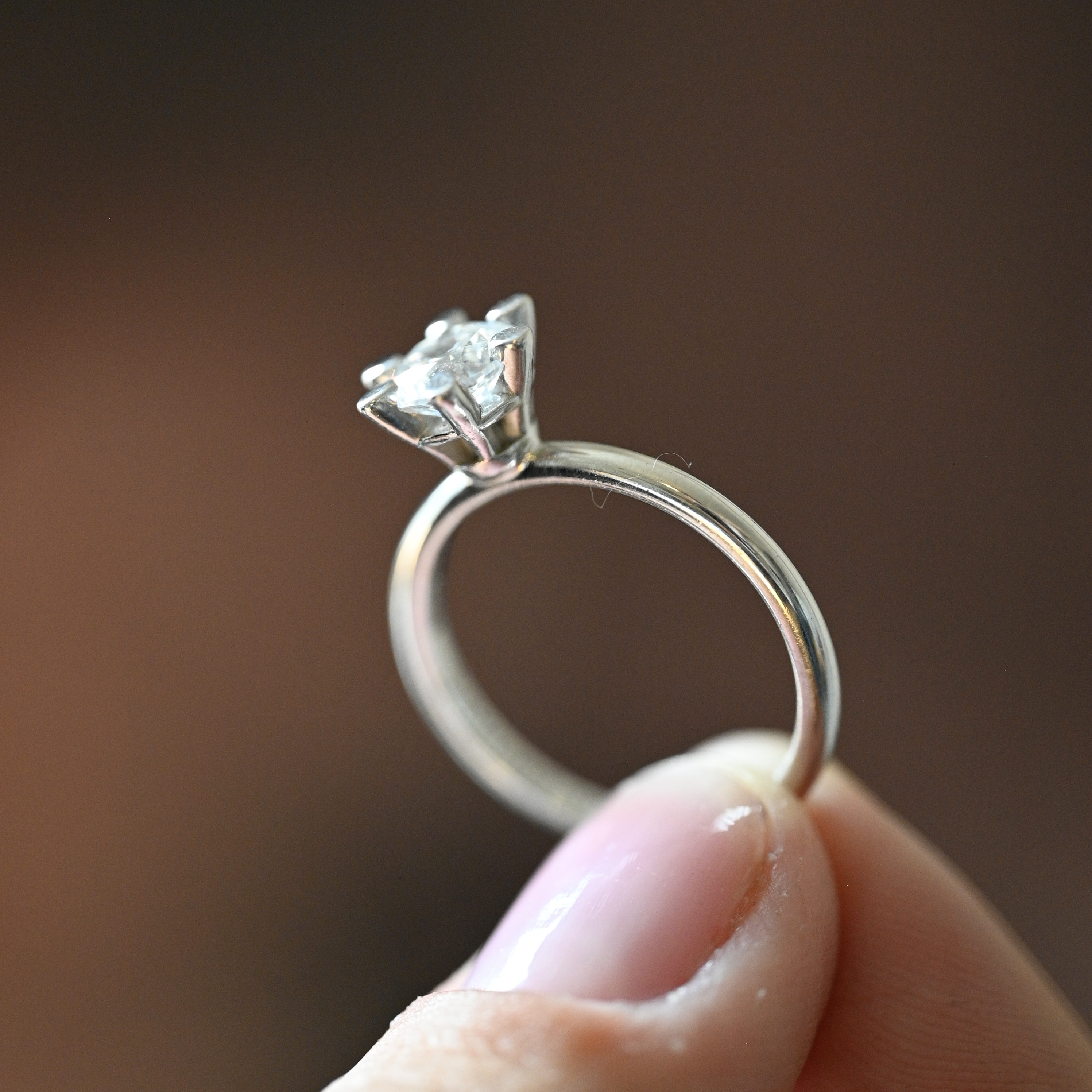 Ring solitär diamant 0,80 ct vitguld 18 karat  - 3