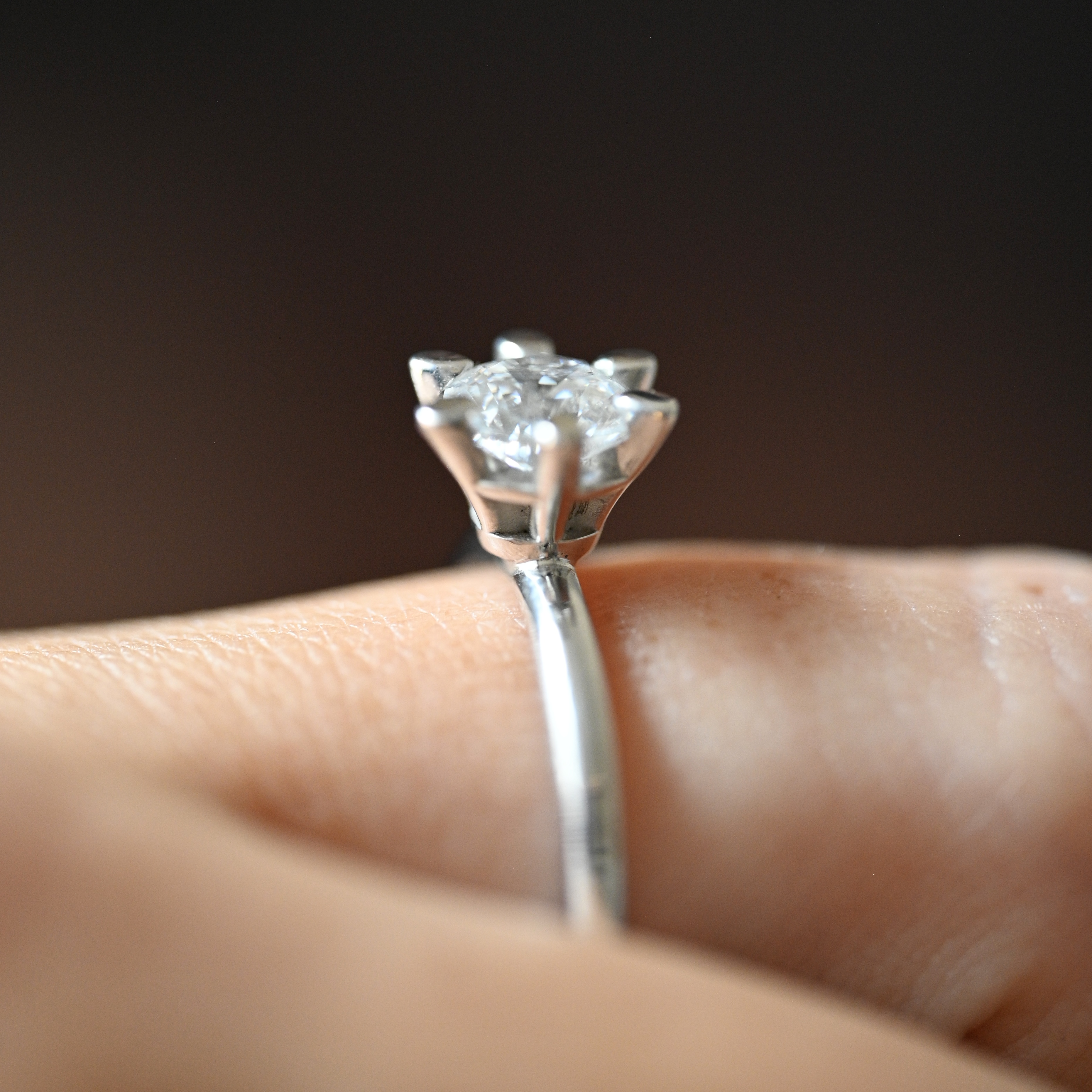 Ring solitär diamant 0,80 ct vitguld 18 karat  - 4